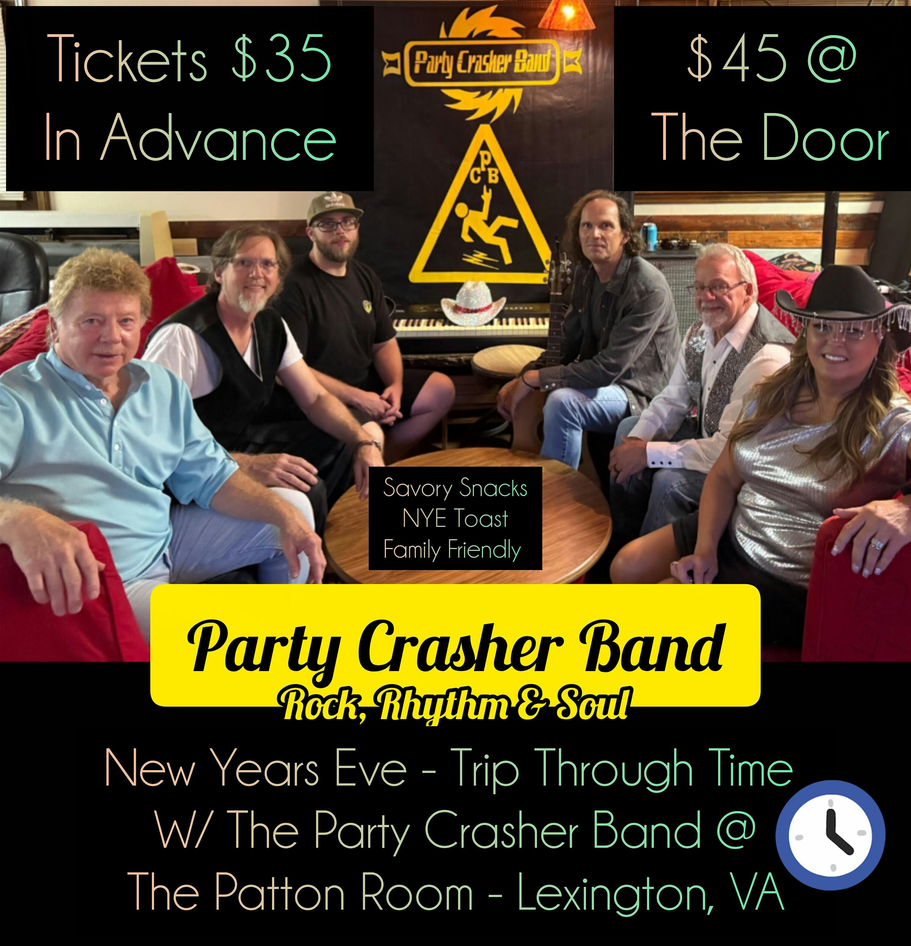 New Years Eve – A Trip Through Time / Party Crashers @ Patton Room -Lex,VA at The Georges – Lexington, VA