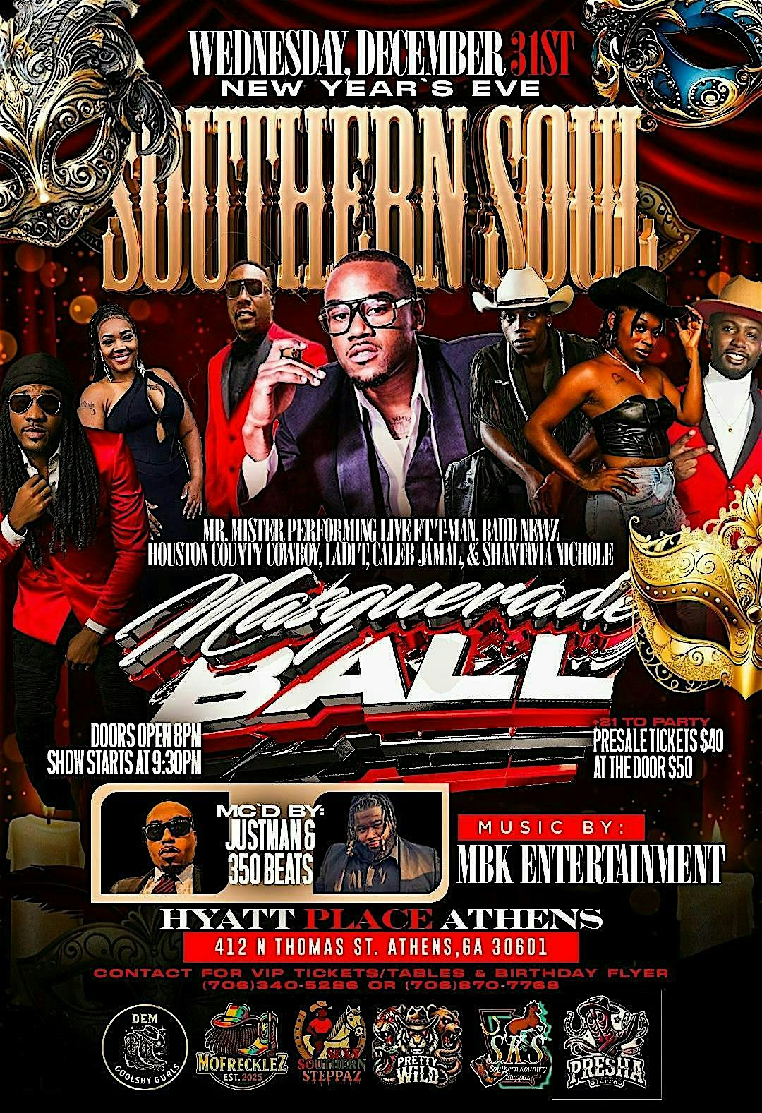 NYE Southern Soul Masquerade Ball at Hyatt Place Athens / Downtown – Athens, GA