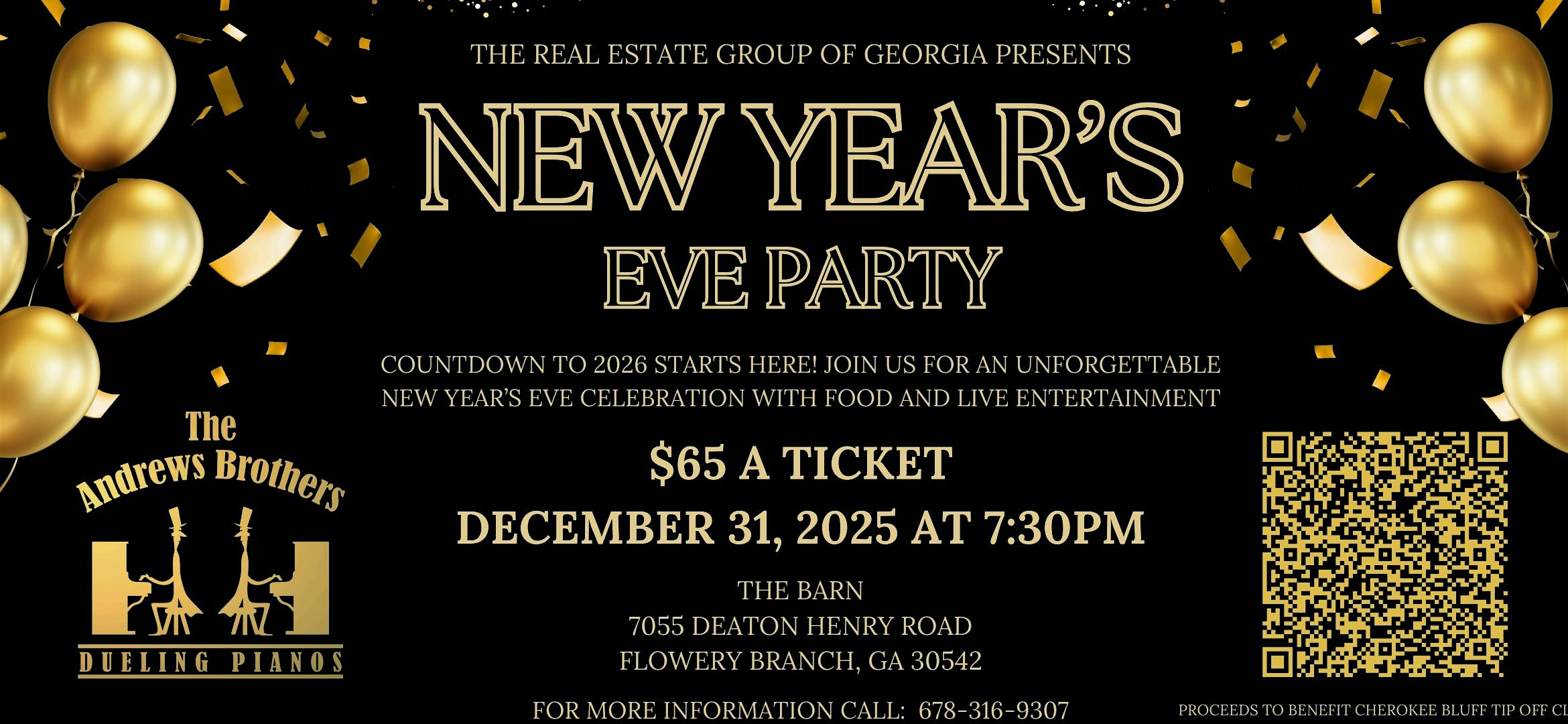 New Year’s Eve Dueling Pianos Party at 7055 Deaton Henry Rd – Flowery Branch, GA