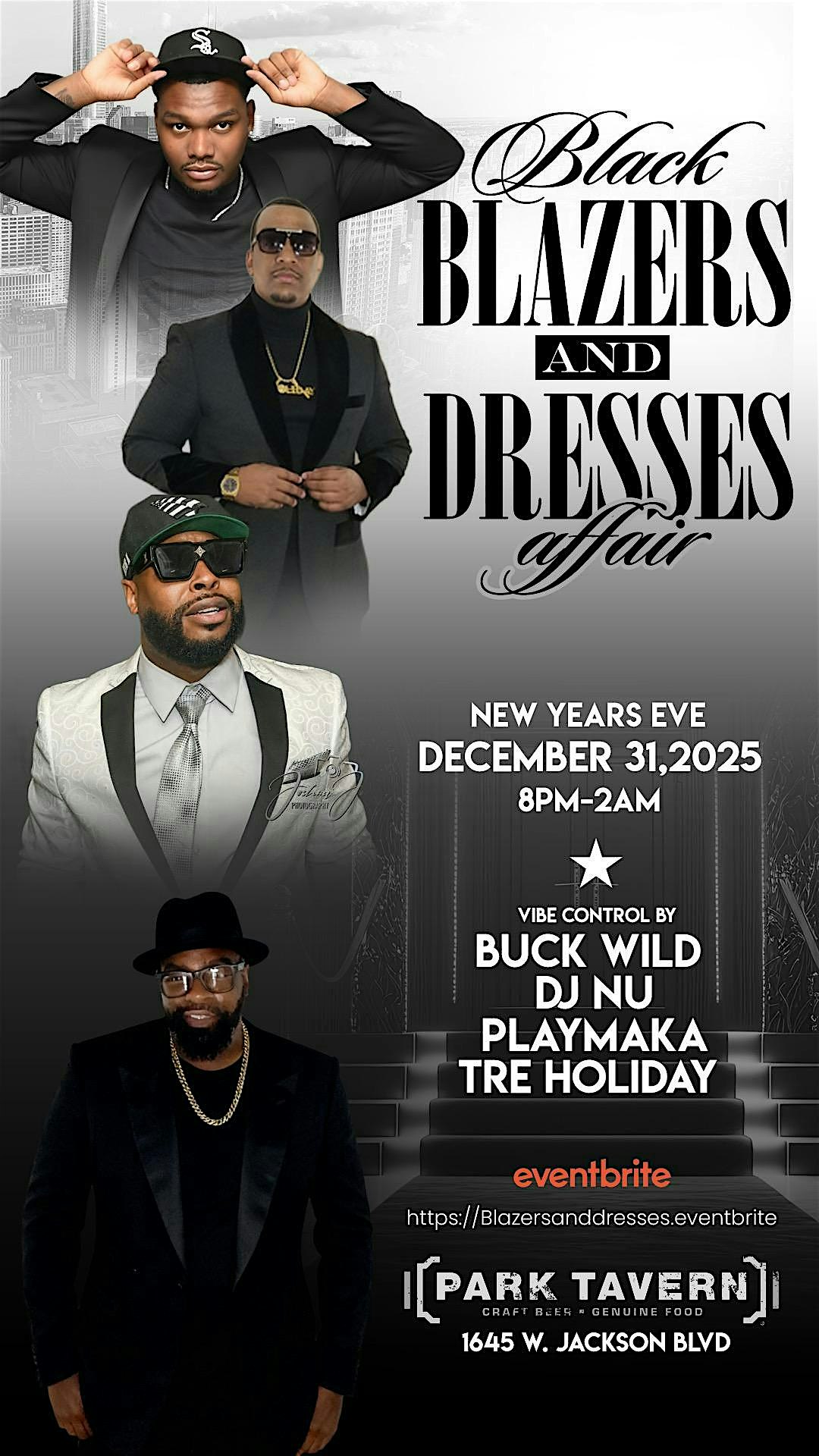 Black Blazers and Dresses NYE Affair at Park Tavern – Chicago, IL