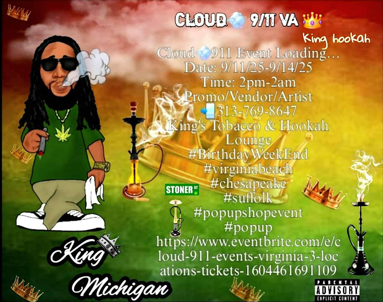 Cloud 9/11 Events Chesapeake Virginia 1of 3 Locations at Kings Restaurant and Hookah Bar – Chesapeake, VA