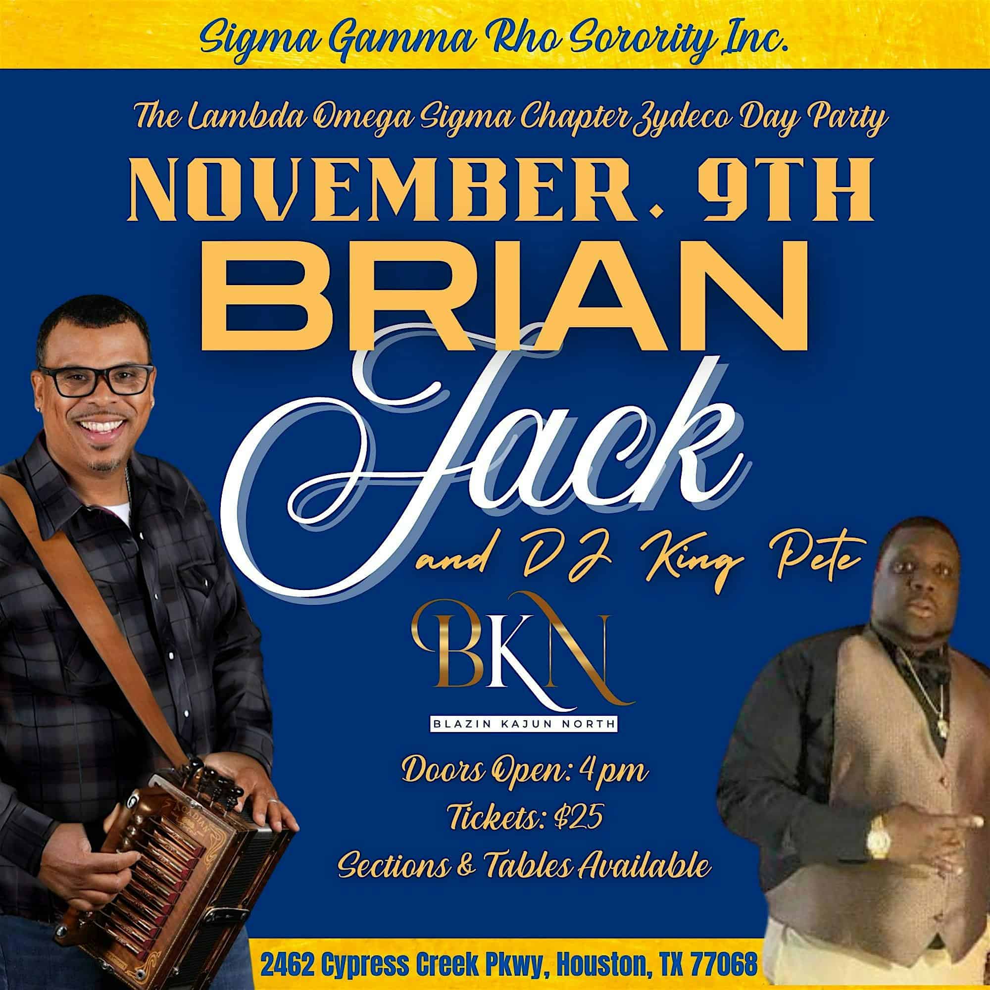 Zydeco Day Party with Lambda Omega Sigma of SGRho at The Boat at Blazin Kajun North – Houston, TX