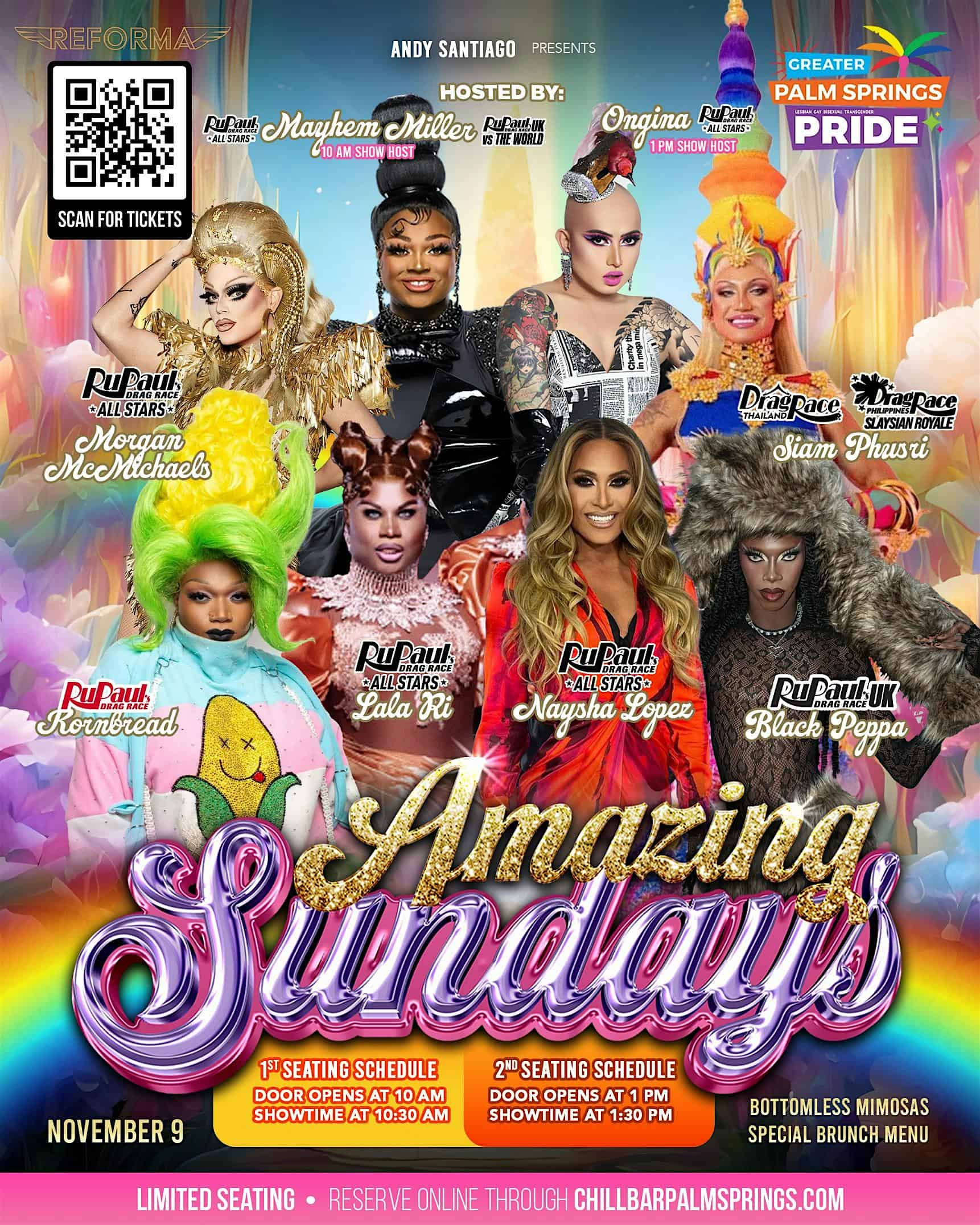 AMAZING SUNDAYS PALM SPRINGS PRIDE DRAG BRUNCH at Reforma Palm Springs – Palm Springs, CA