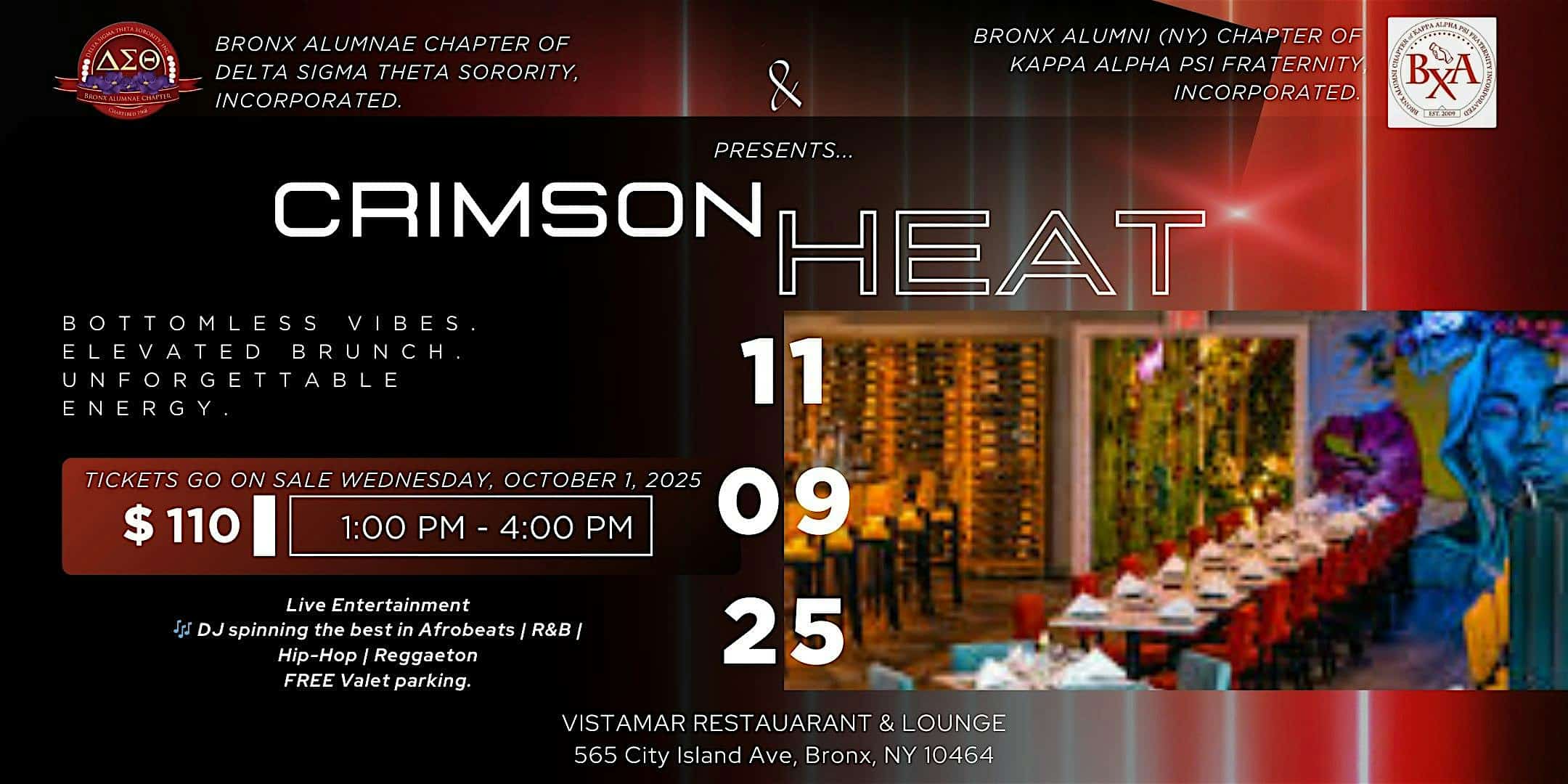 Crimson Heat at Vistamar Restaurant & Lounge – The Bronx, NY