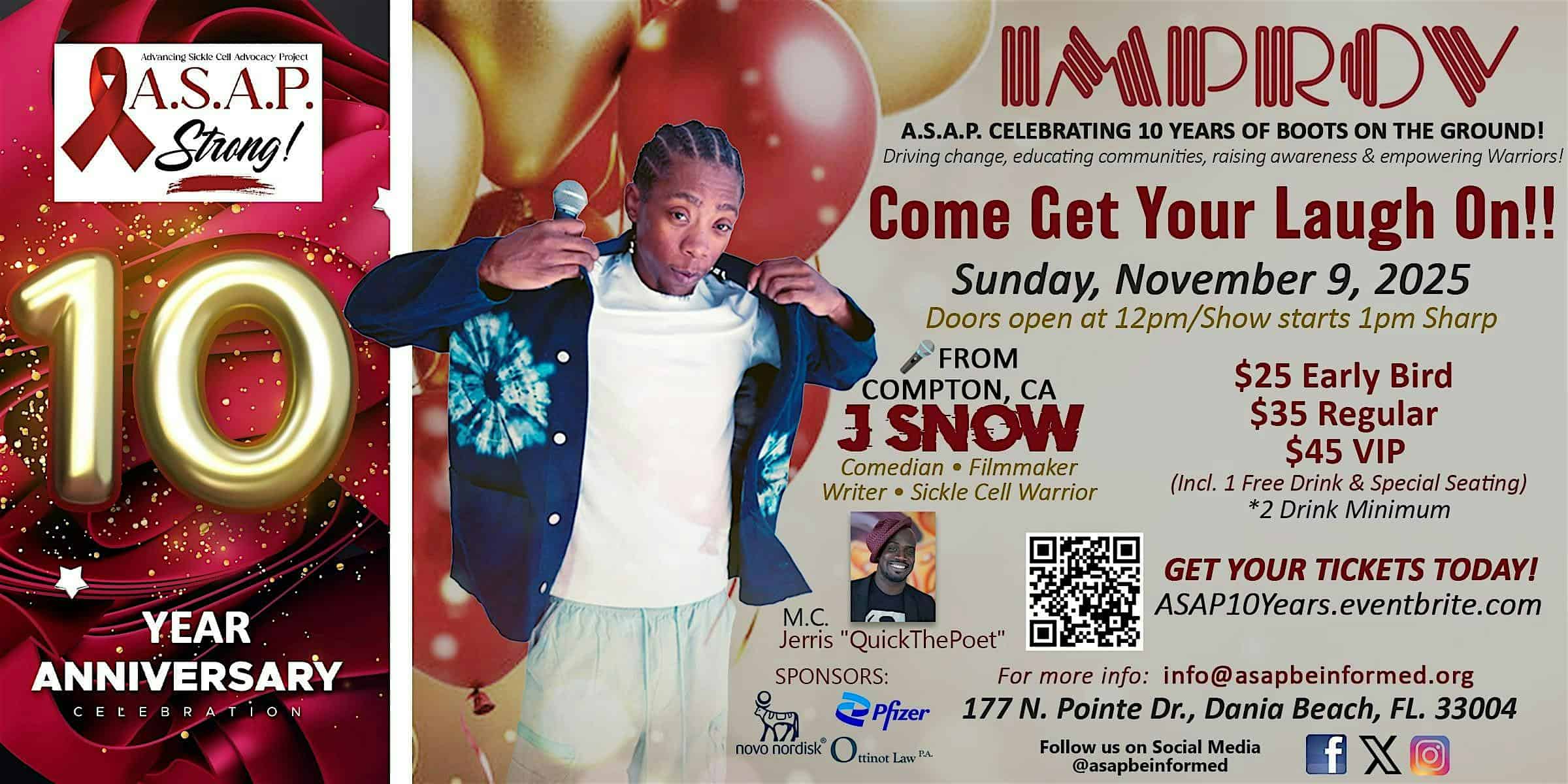 ASAP 10 Years Of Impact Anniversary Celebration Fundraiser! at Fort Lauderdale Improv – Dania Beach, FL