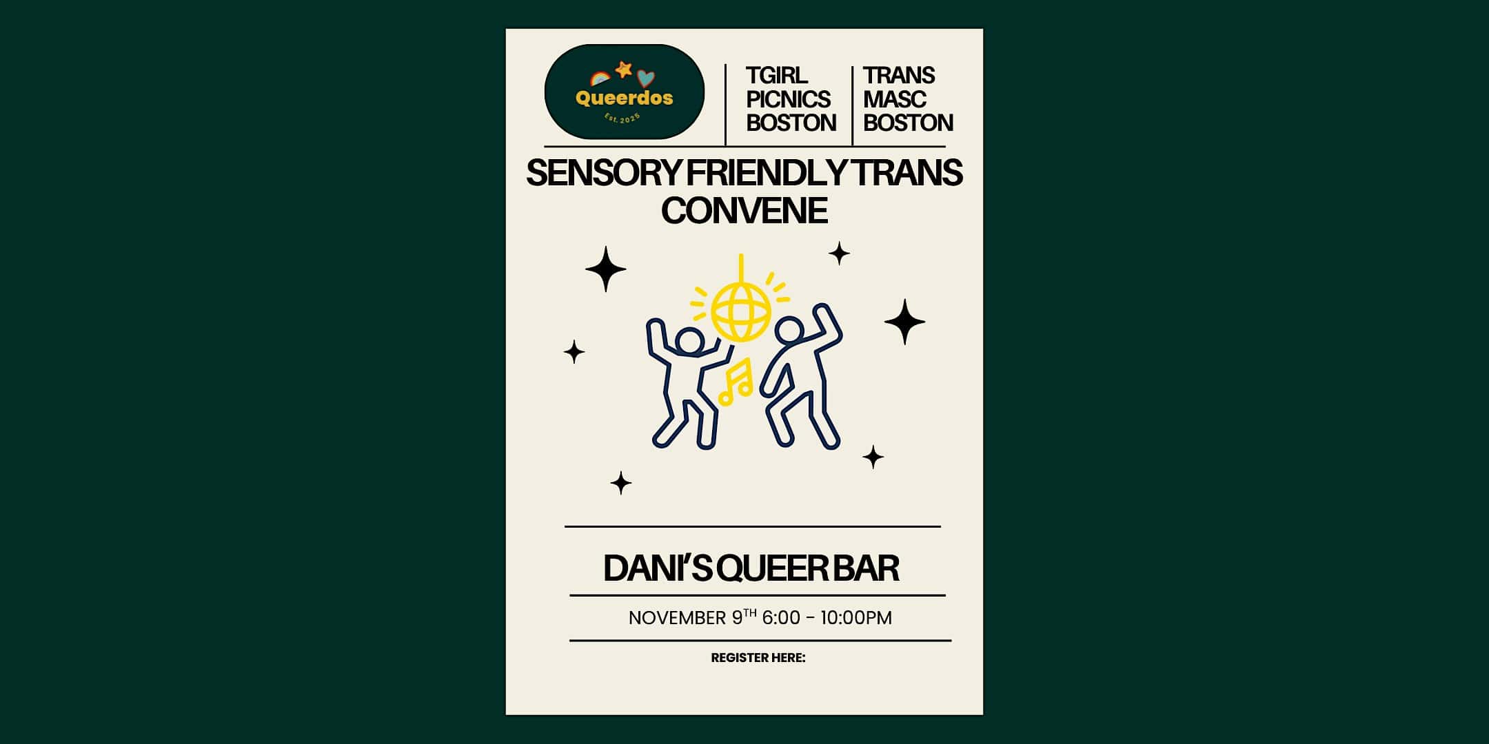 Sensory Friendly Trans Convene at Dani’s Queer Bar – Boston, MA