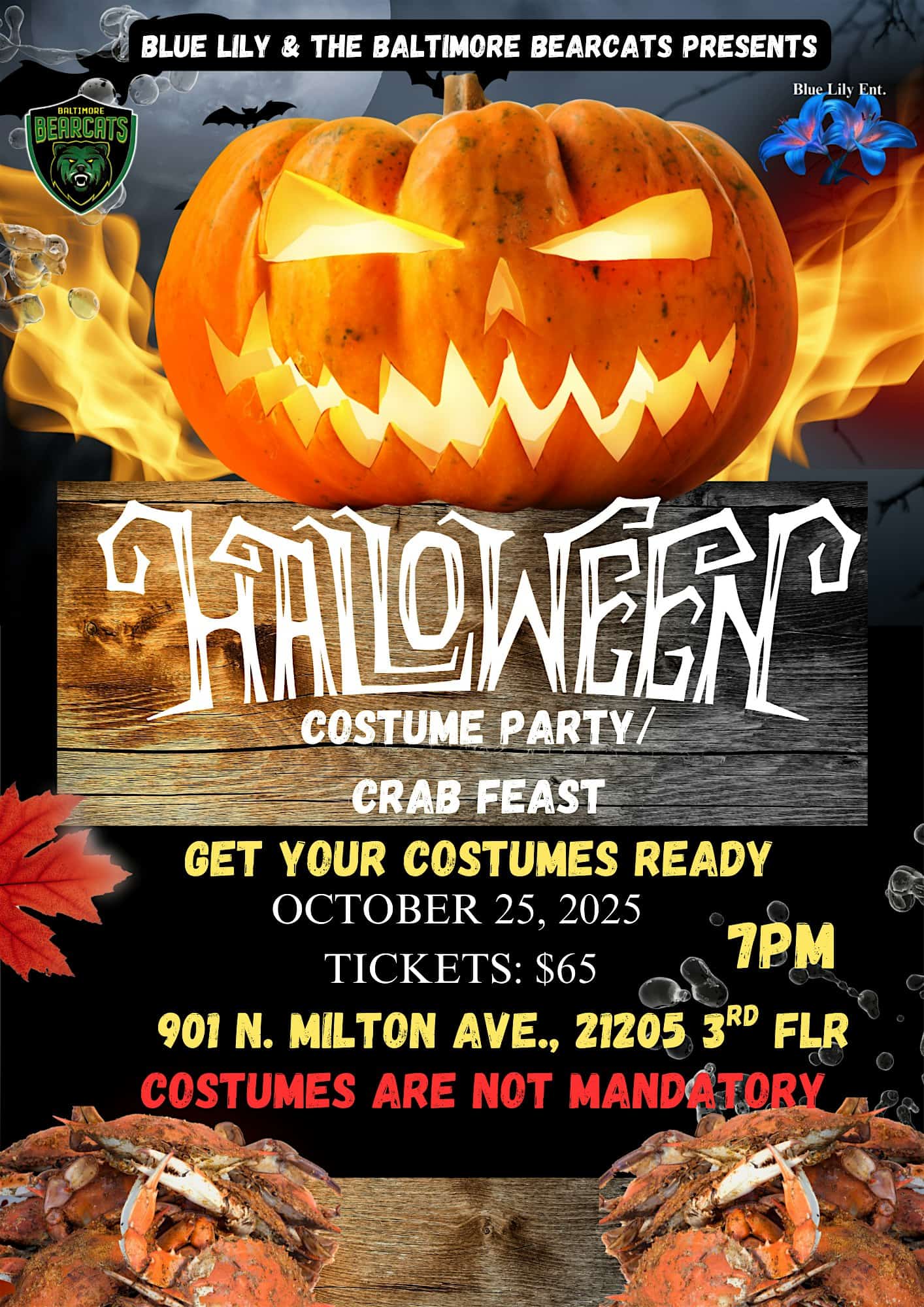 6th Annual Halloween CrabFeast at 901 N Milton Ave – Baltimore, MD