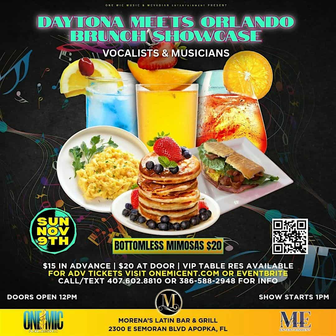 Daytona Meets Orlando Brunch Vocalist and Musician Showcase at Morenas Latin Bar & Grill, East Semoran Boulevard, Apopka, FL, USA – Apopka, FL