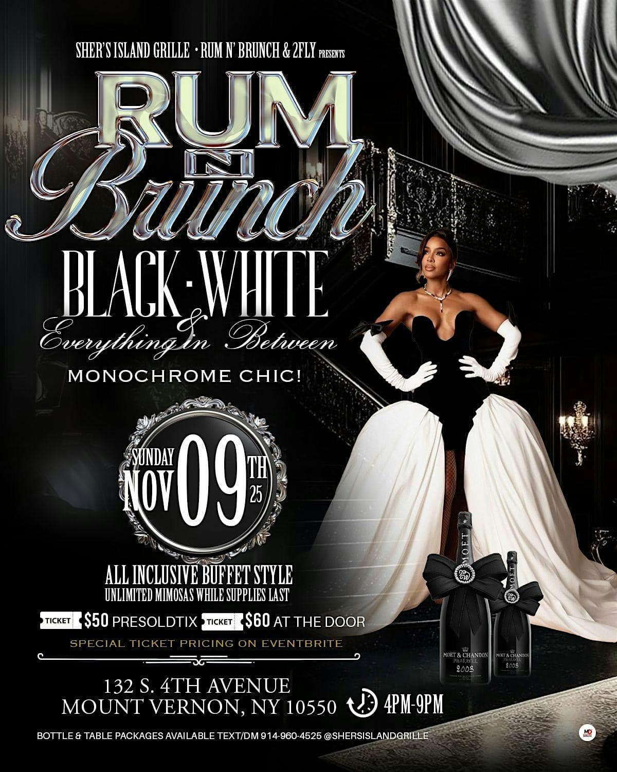 RUM N’ BRUNCH -MONOCHROME CHIC! at Dazzles, South 4th Avenue, Mount Vernon, NY, USA – Mount Vernon, NY