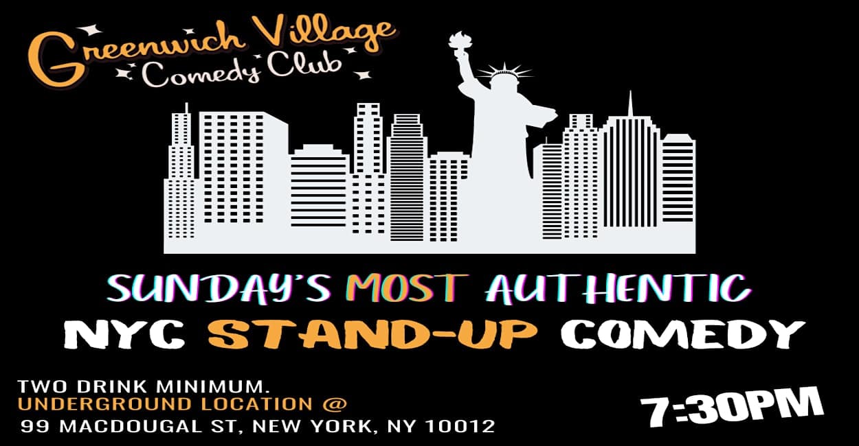 Sunday’s Free Comedy Show Tickets at Greenwich Village Comedy Club, MacDougal Street, New York, NY, USA – New York, NY