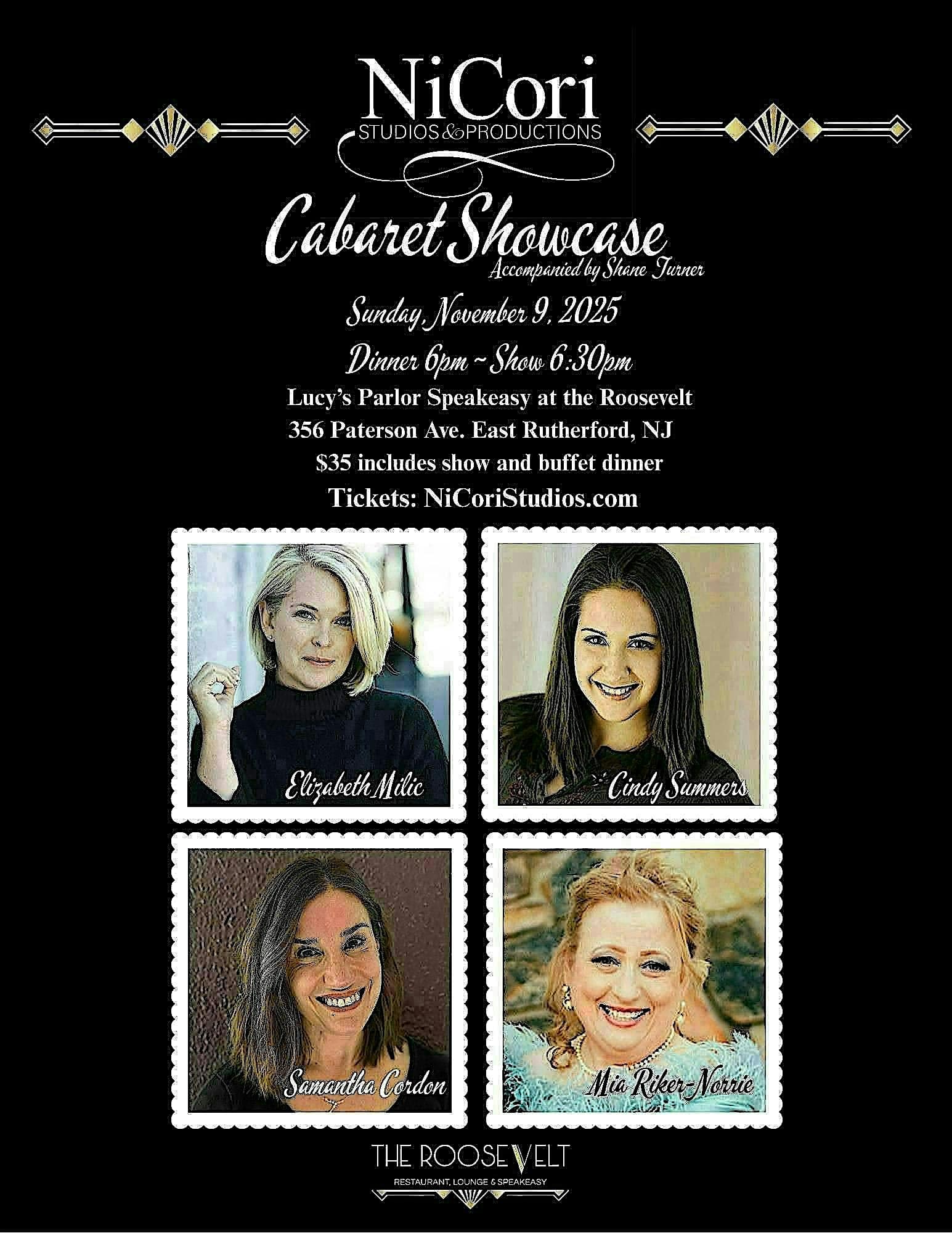 NiCori Cabaret Showcase LEVEL TWO Lucy’s Parlor Speakeasy @ the Roosevelt at 356 Paterson Ave – East Rutherford, NJ