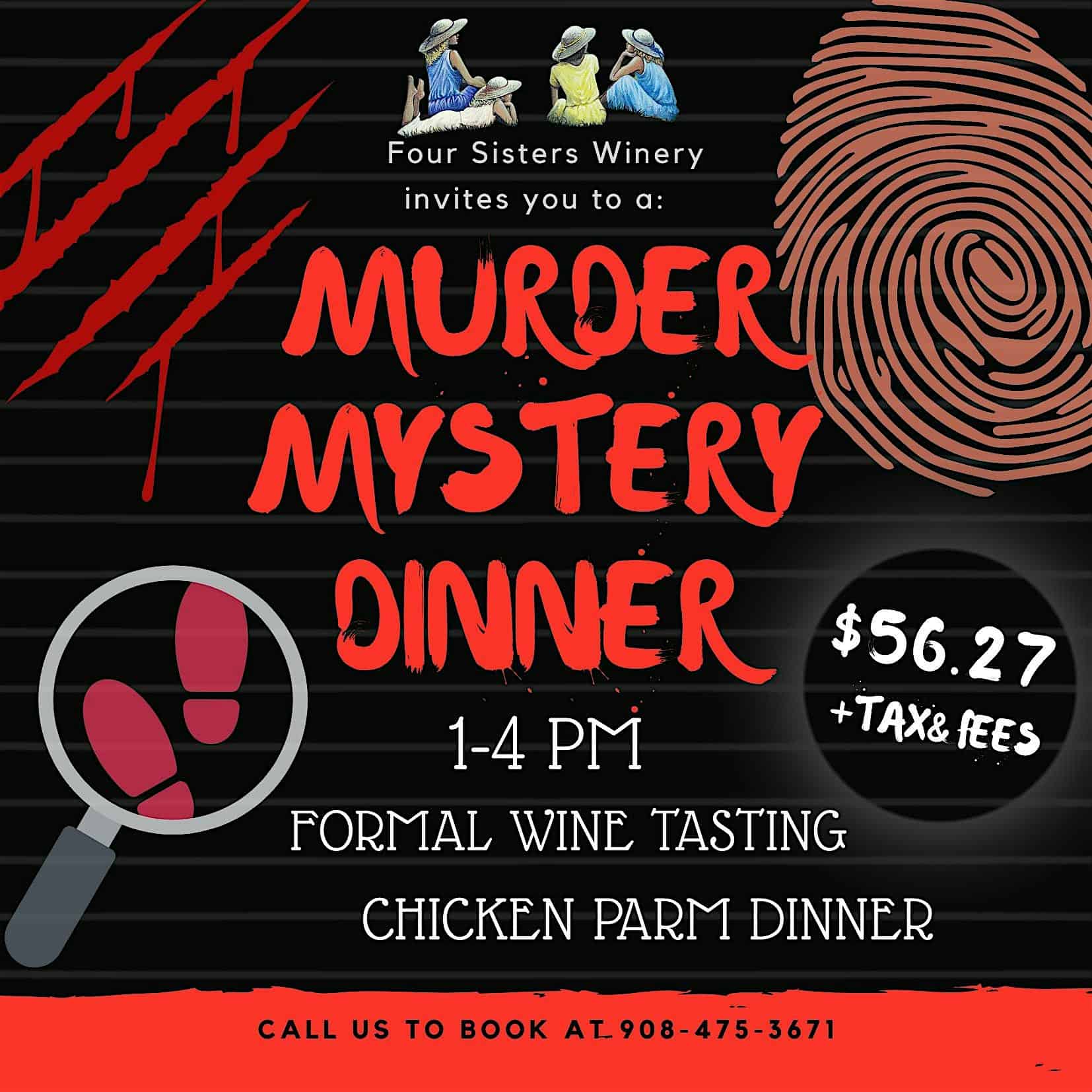 Murder Mystery Dinner at Four Sisters Winery – Belvidere, NJ