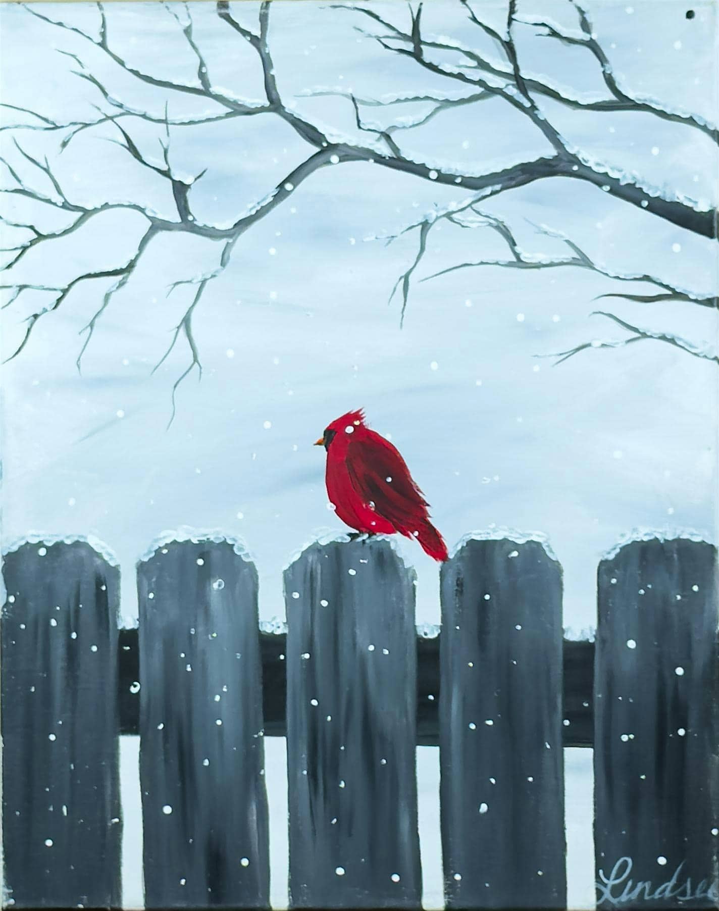 Toledo Paint & Sip Party – Cardinal in the Snow at 5248 Monroe St – Toledo, OH