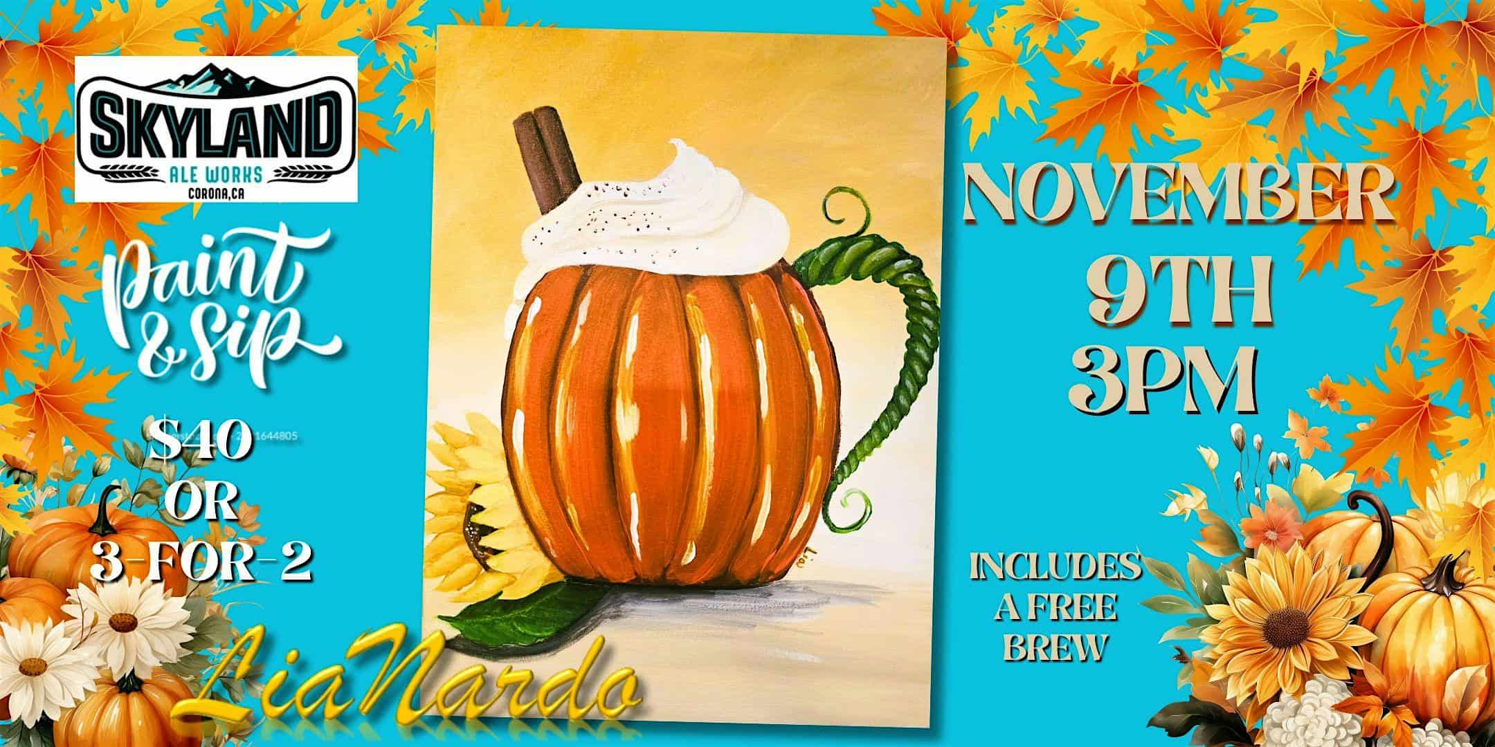 Brushes & Brews at Skyland Ale Works w/LiaNardo Mobile Paint & Sip at Skyland Ale Works – Corona, CA