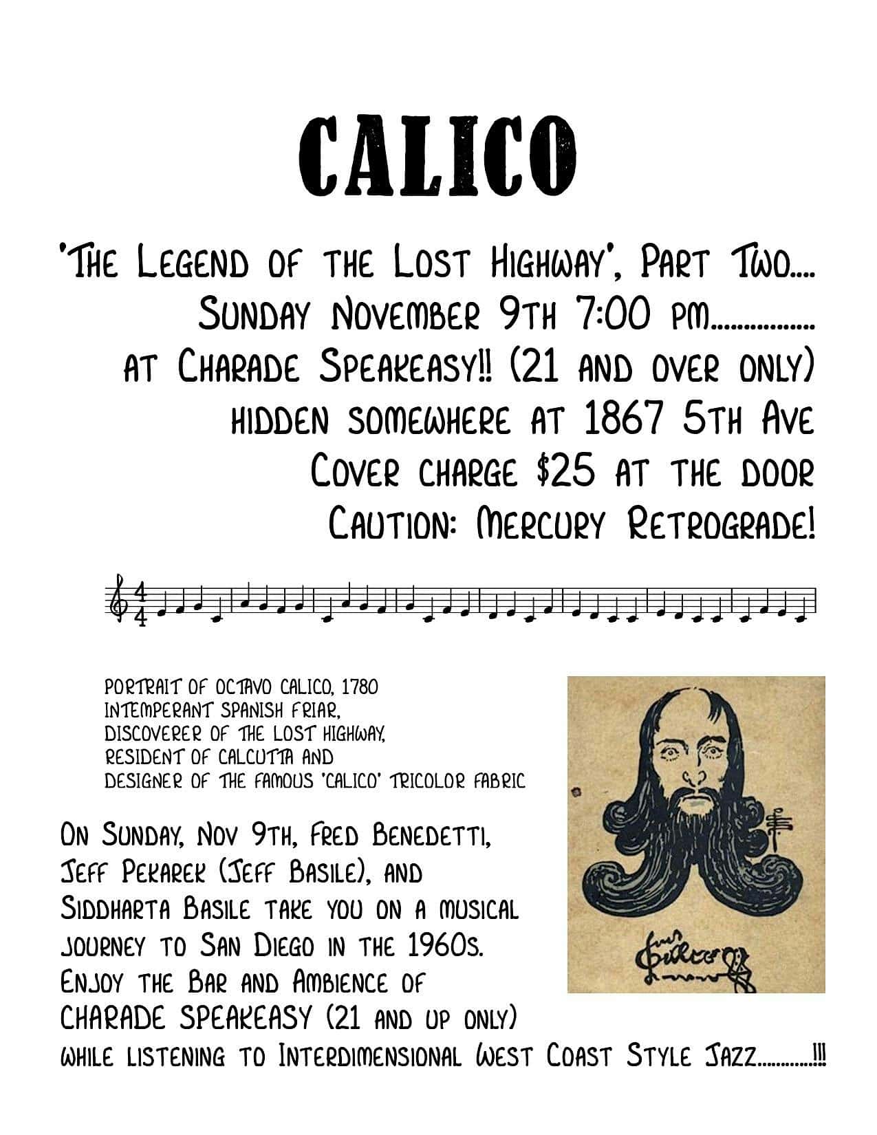 CALICO “The Legend of the Lost Highway”, Part Two at Charade Speakeasy – San Diego, CA