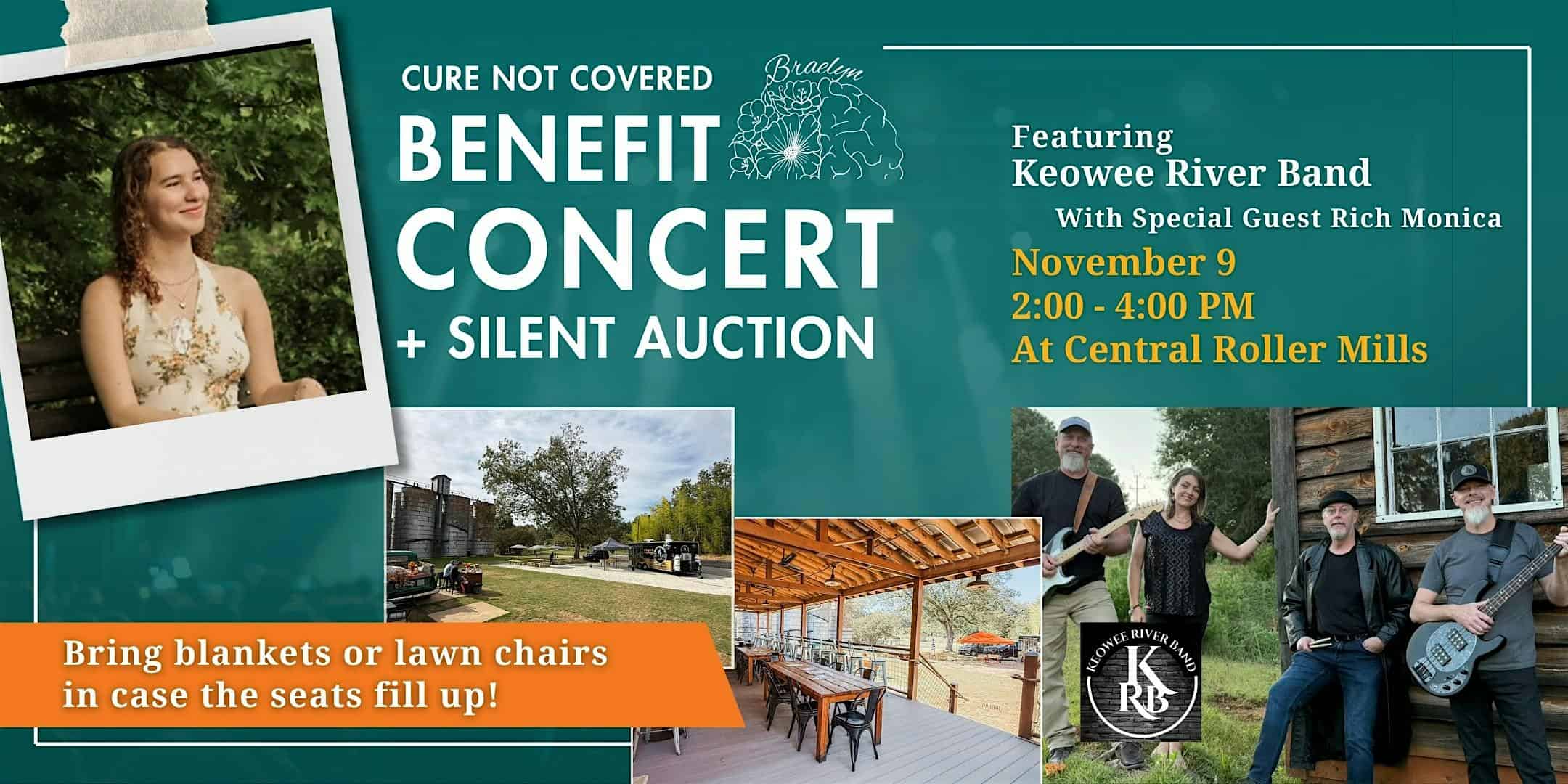 Cure Not Covered Benefit Concert and Silent Auction at The Central Roller Mills – Central, SC