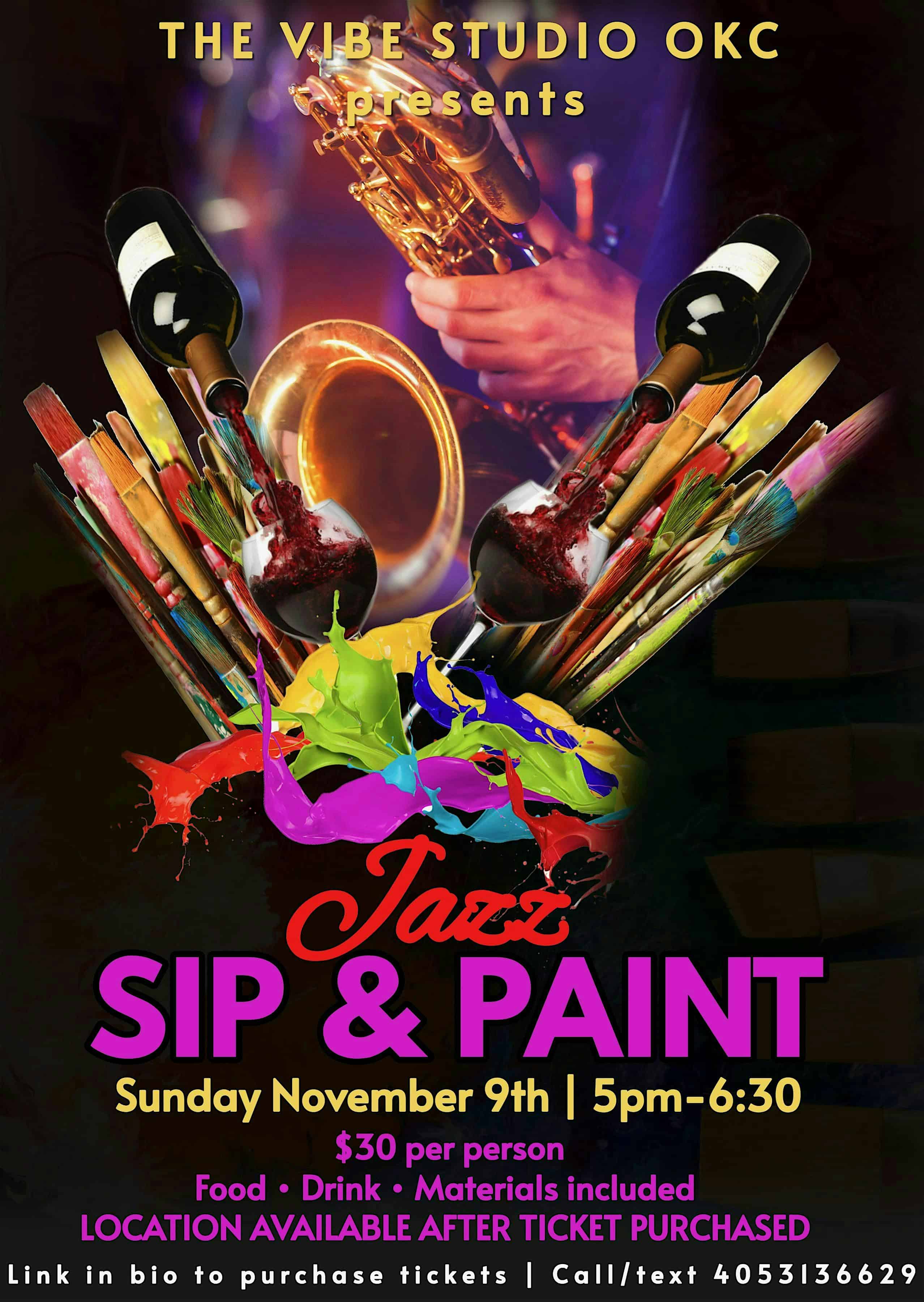 Jazz & Brunch Sip & Paint at WOO’S WINGS – Oklahoma City, OK