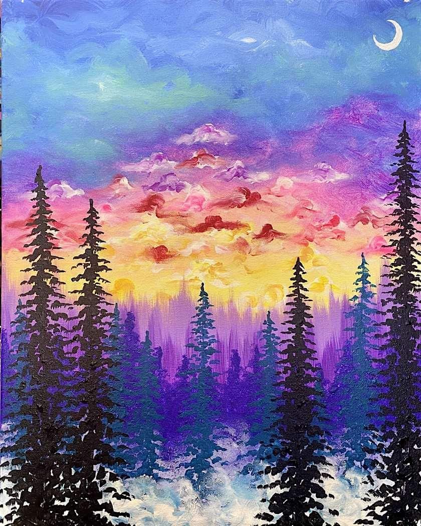 Paint and Sip – Misty Woodlands – St. Charles, IL at Pinot’s Palette St. Charles, IL – St. Charles, IL