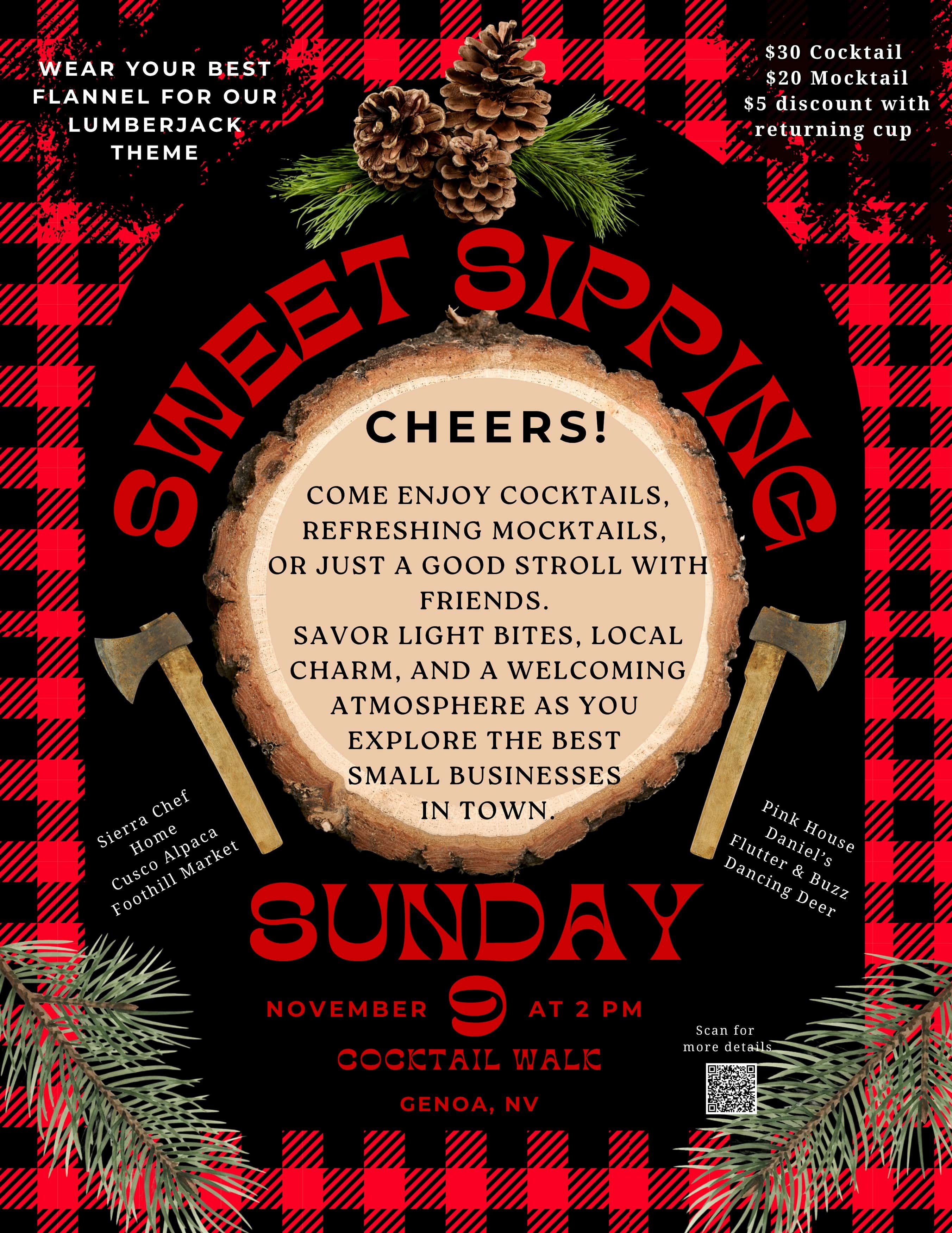 Sweet Sipping Sundays in Genoa- November at Genoa Town Gazebo – Genoa, NV