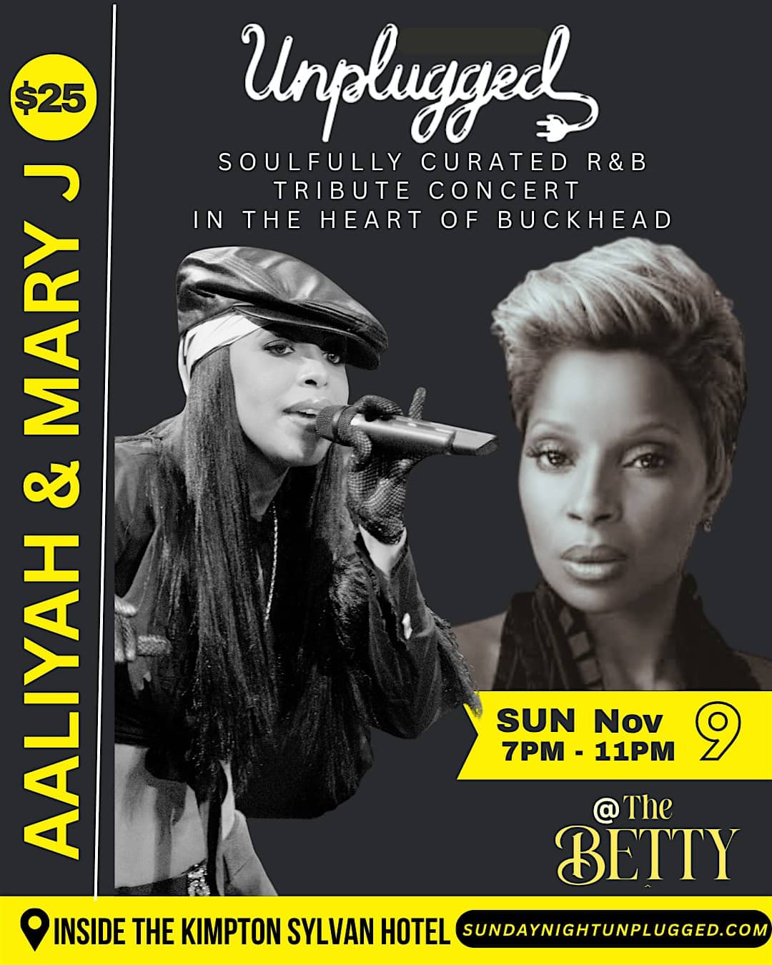 AALIYAH & MARY LIVE MUSICAL TRIBUTE @ THE BETTY IN BUCKHEAD ATL SUN NOV 9TH at The Betty – Atlanta, GA
