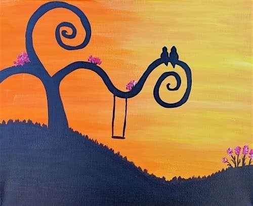 NEW VENUE! Fowler Ranch Farm Brewery join us for this Sunset Swing Painting at Fowler Ranch Farm Brewery – Lincoln, CA