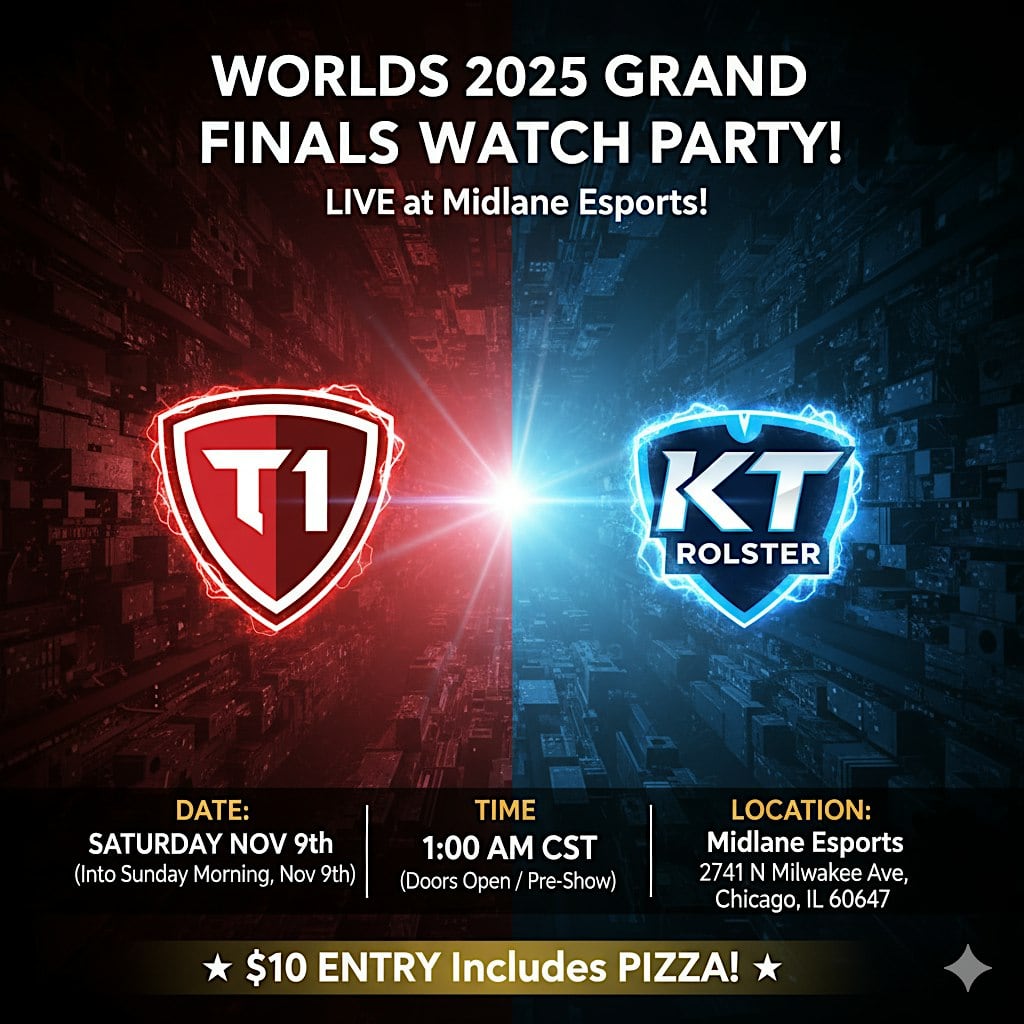 Worlds Watch Party 2025 Finals Watch Party (Chicago) at Midlane Esports – Chicago, IL
