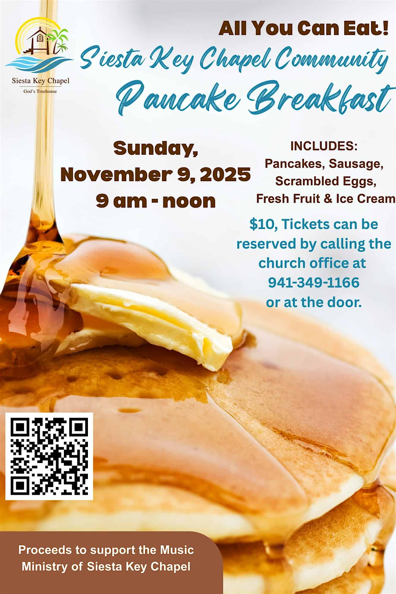 Siesta Key Chapel Community Pancake Breakfast at 4615 Gleason Ave – Siesta Key, FL