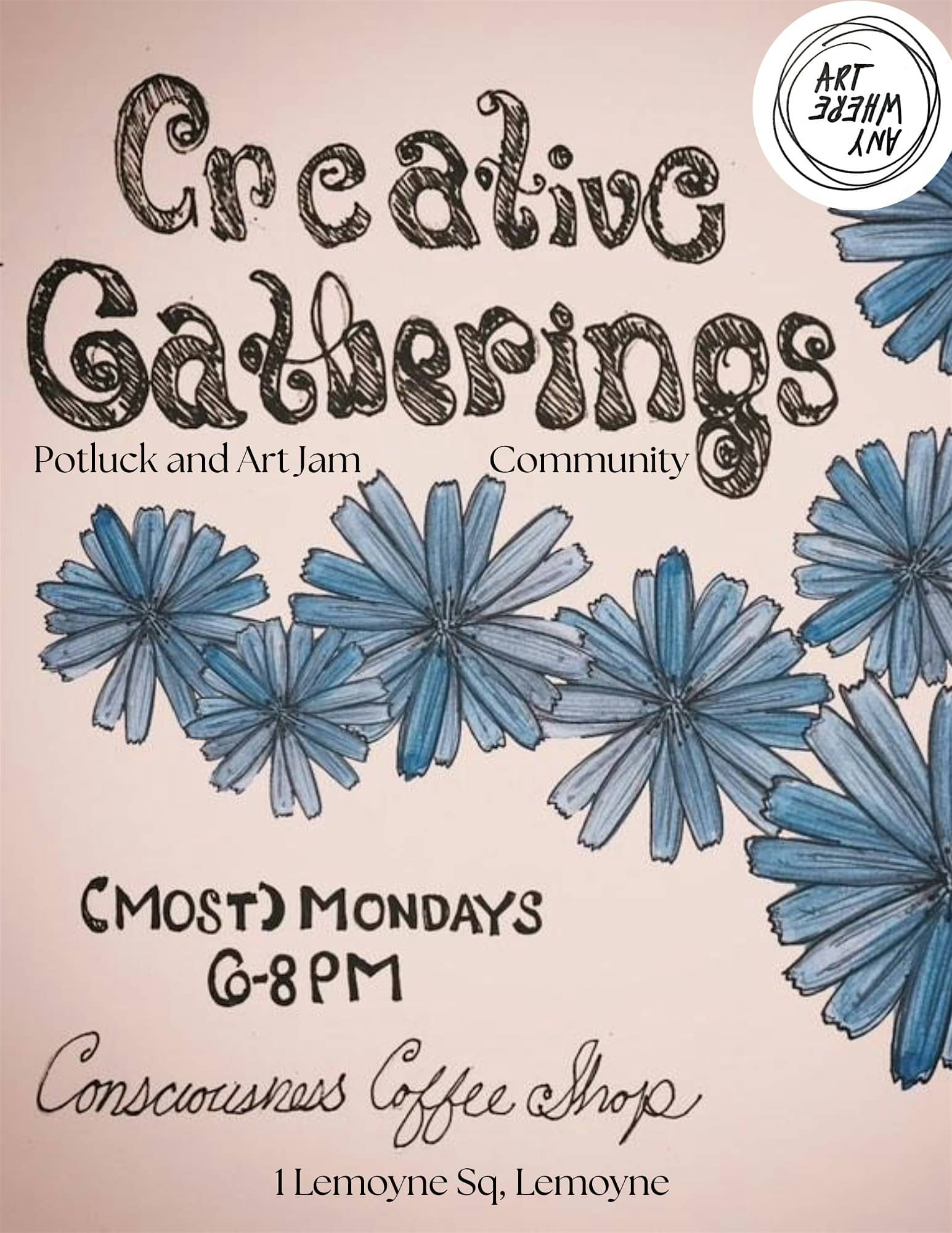 Art Anywhere Potluck & Art Sessions at Consciousness Coffee – Lemoyne, PA