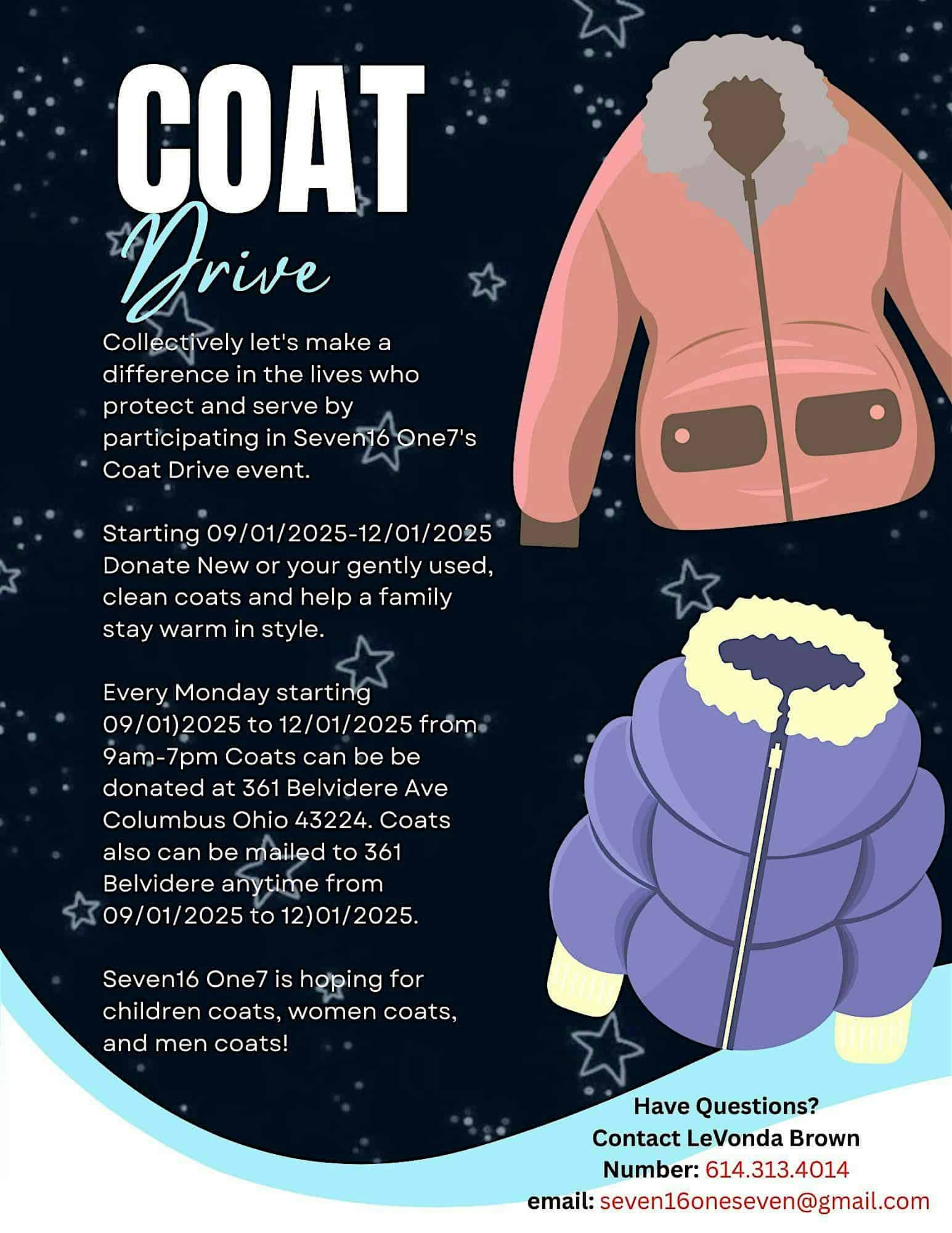 Coat Drive at 361 Belvidere Ave – Columbus, OH