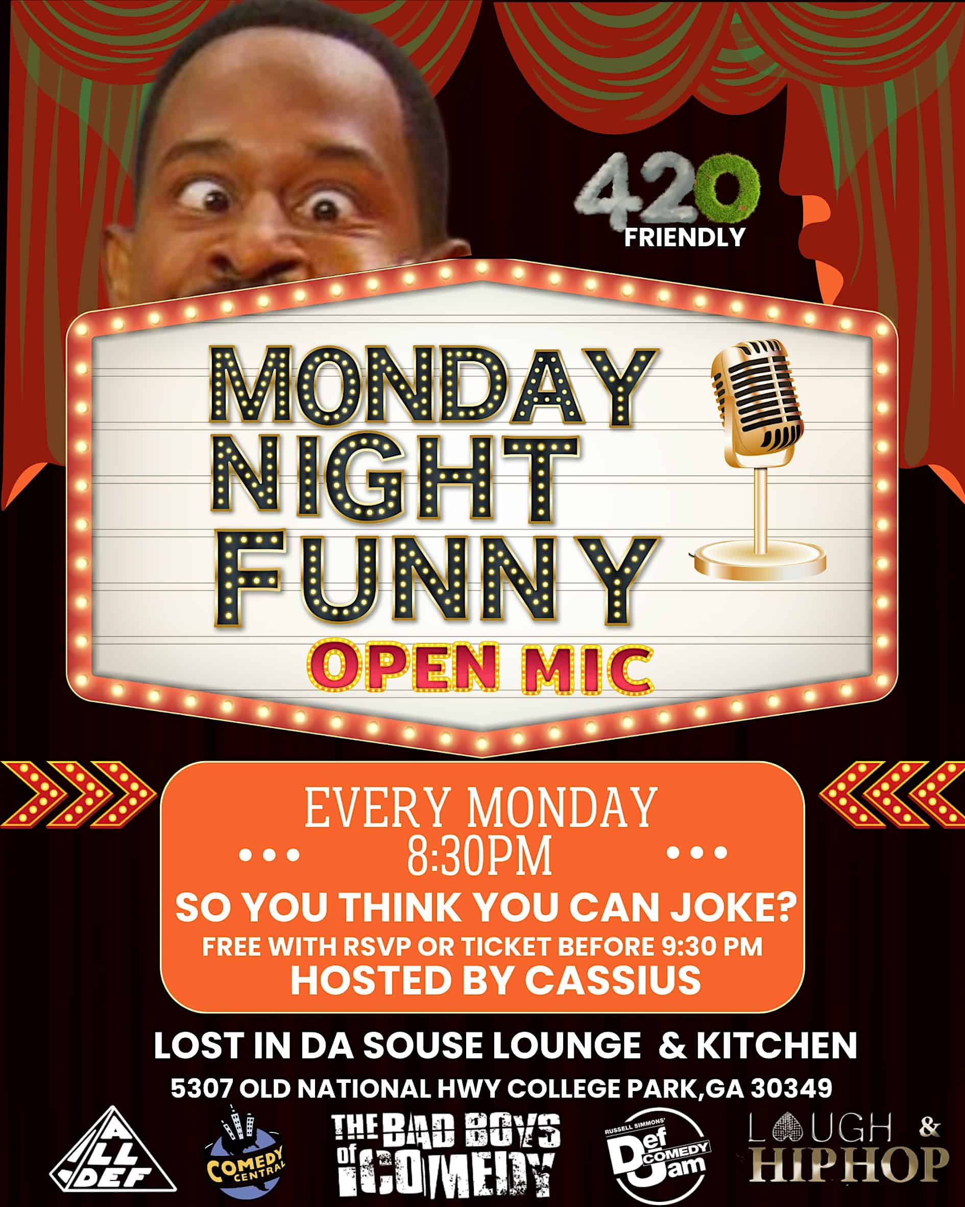 THE BIGGEST COMEDY OPEN MIC OF ATLANTA! at Lost In Da Souse Kitchen – College Park, GA
