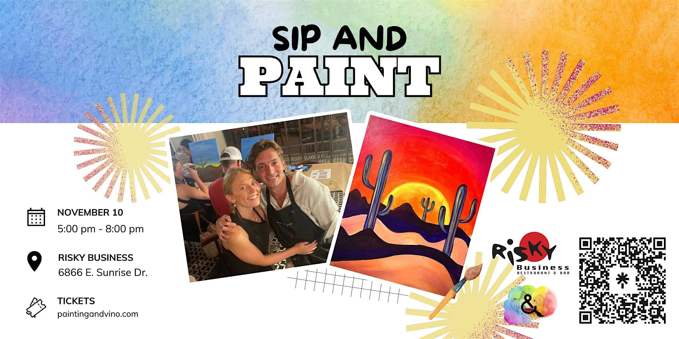 Desert Days Paint and Sip + Margarita Monday at Risky Business Restaurant & Bar – Tucson, AZ