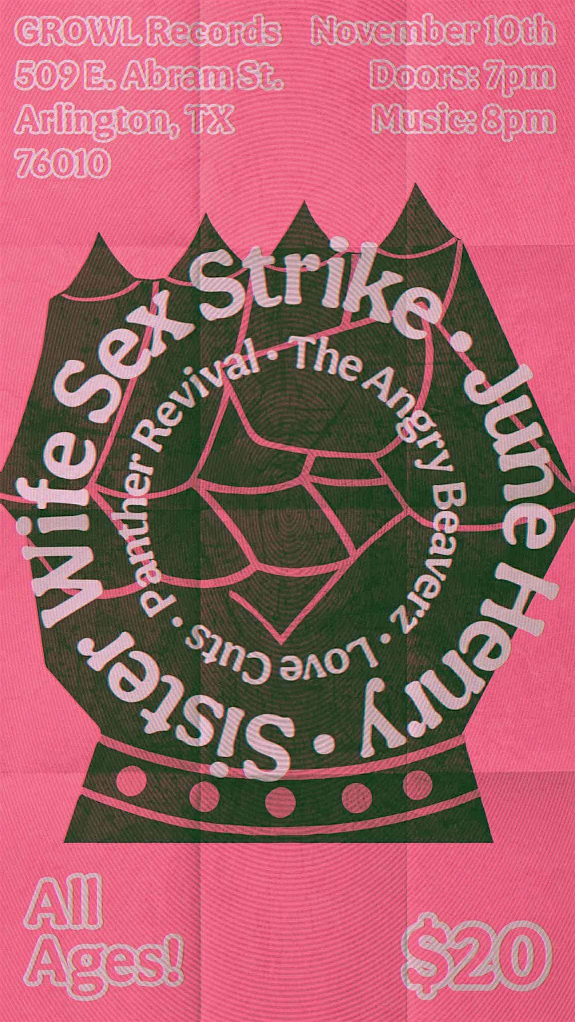 Sister Wife Sex Strike @ Growl Records – November 10th at Growl Records – Arlington, TX