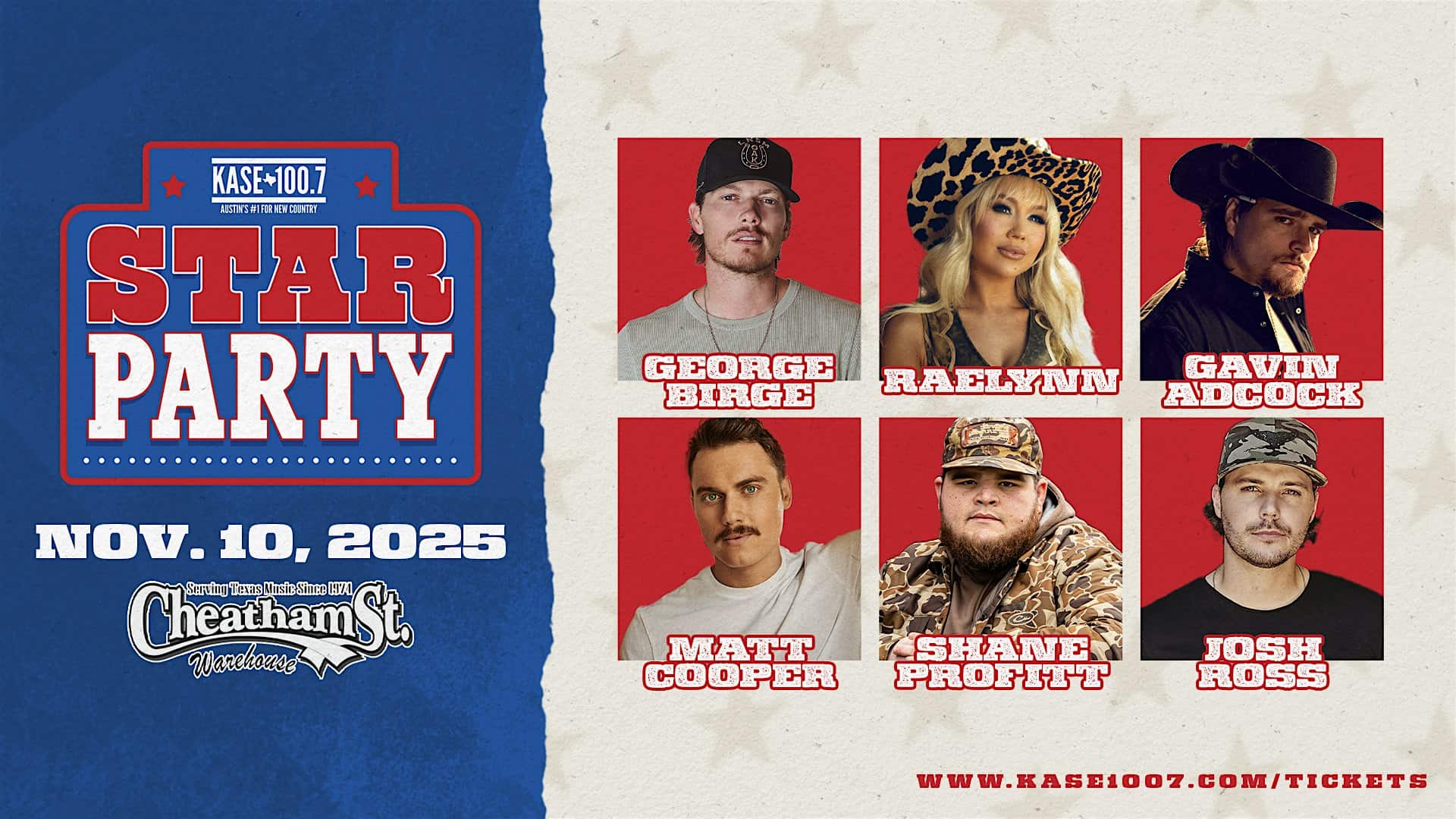KASE 100.7 Star Party at Cheatham Street Warehouse – San Marcos, TX