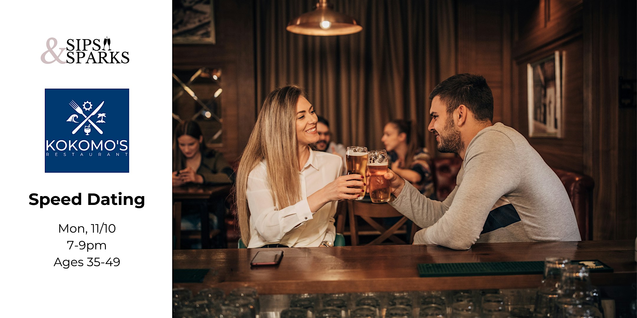 Speed Dating Ages 35-49 in Old Lyme, CT at Kokomo’s Restaurant at Kokomo’s Restaurant – Old Lyme, CT