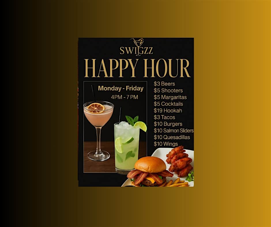 Swigzz Happy Hour M-F 4-7 at Swigzz Restaurant & Lounge – Stockbridge, GA