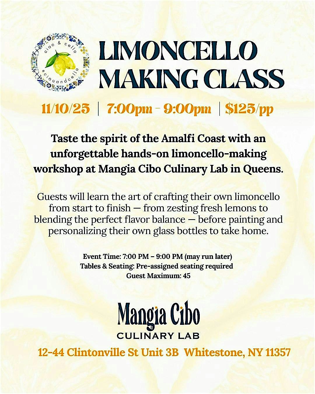 Ciao and Cello at Mangia Cibo Culinary Lab at Mangia Cibo Culinary Lab – Queens, NY