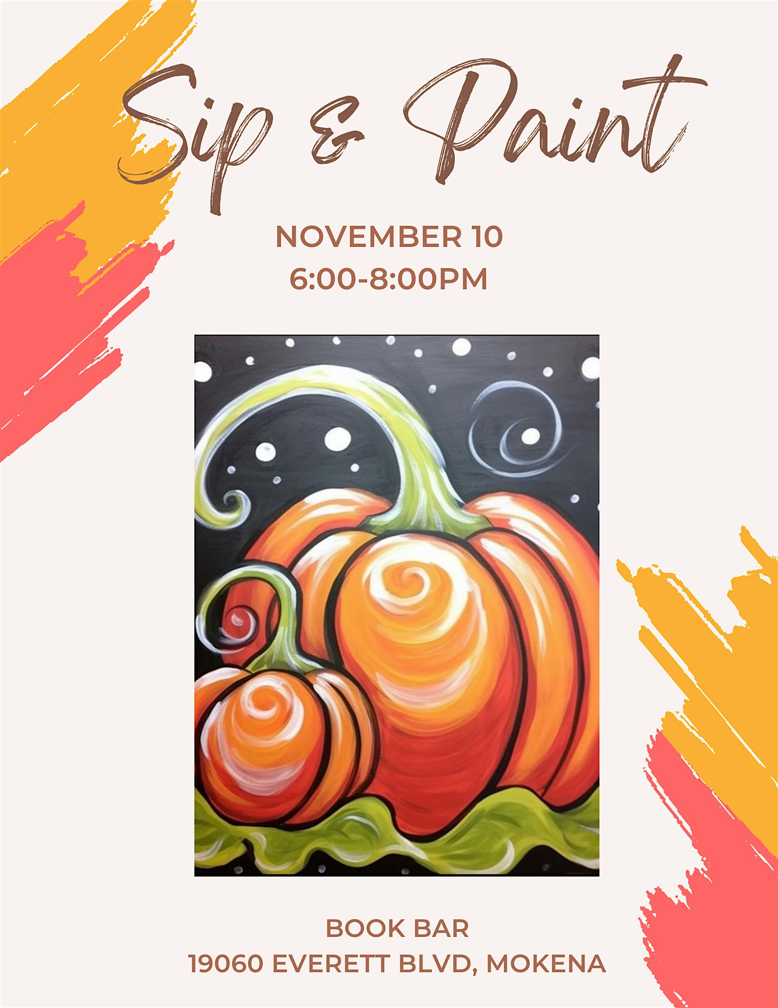 Paint and Sip at Book Bar – Mokena, IL