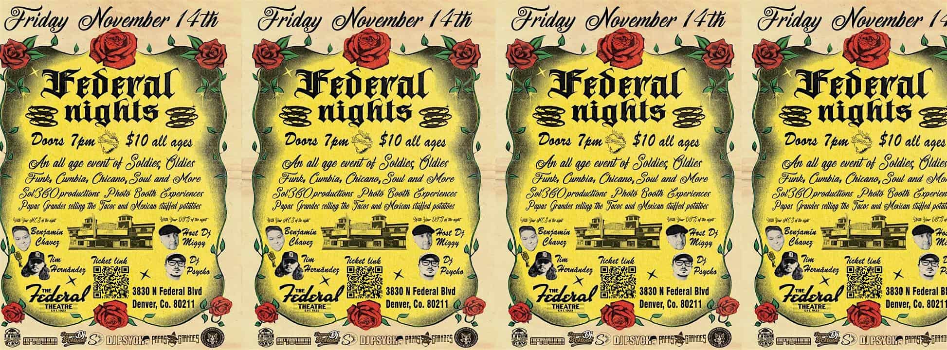 Friday Nov. 14th Federal Nights DJ Night featuring DJ Miggy & Dj Psycho. at Federal Theatre – Denver, CO