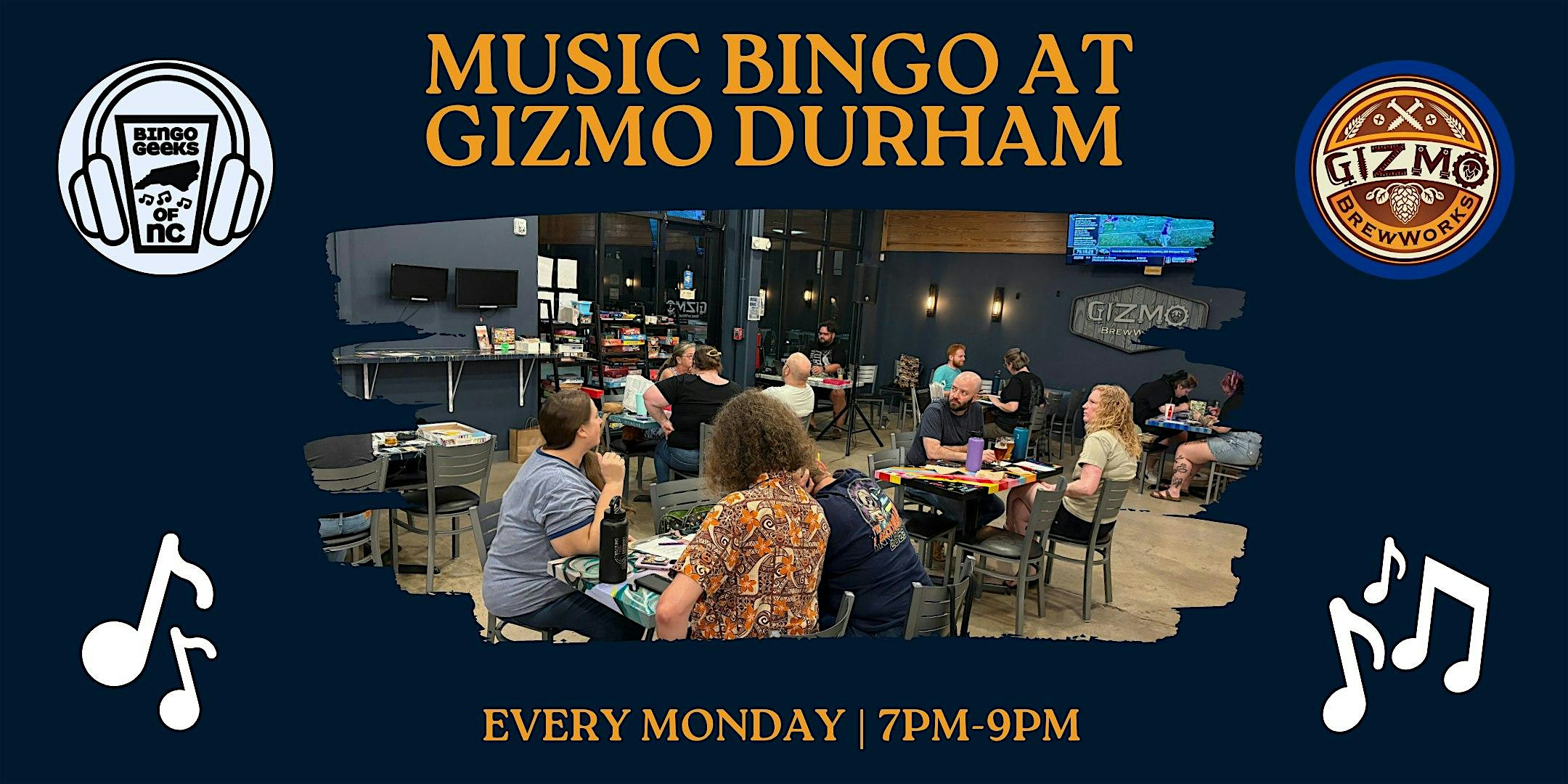 Music Bingo Monday at Gizmo Brew Works in Durham at 3109 Shannon Rd – Durham, NC