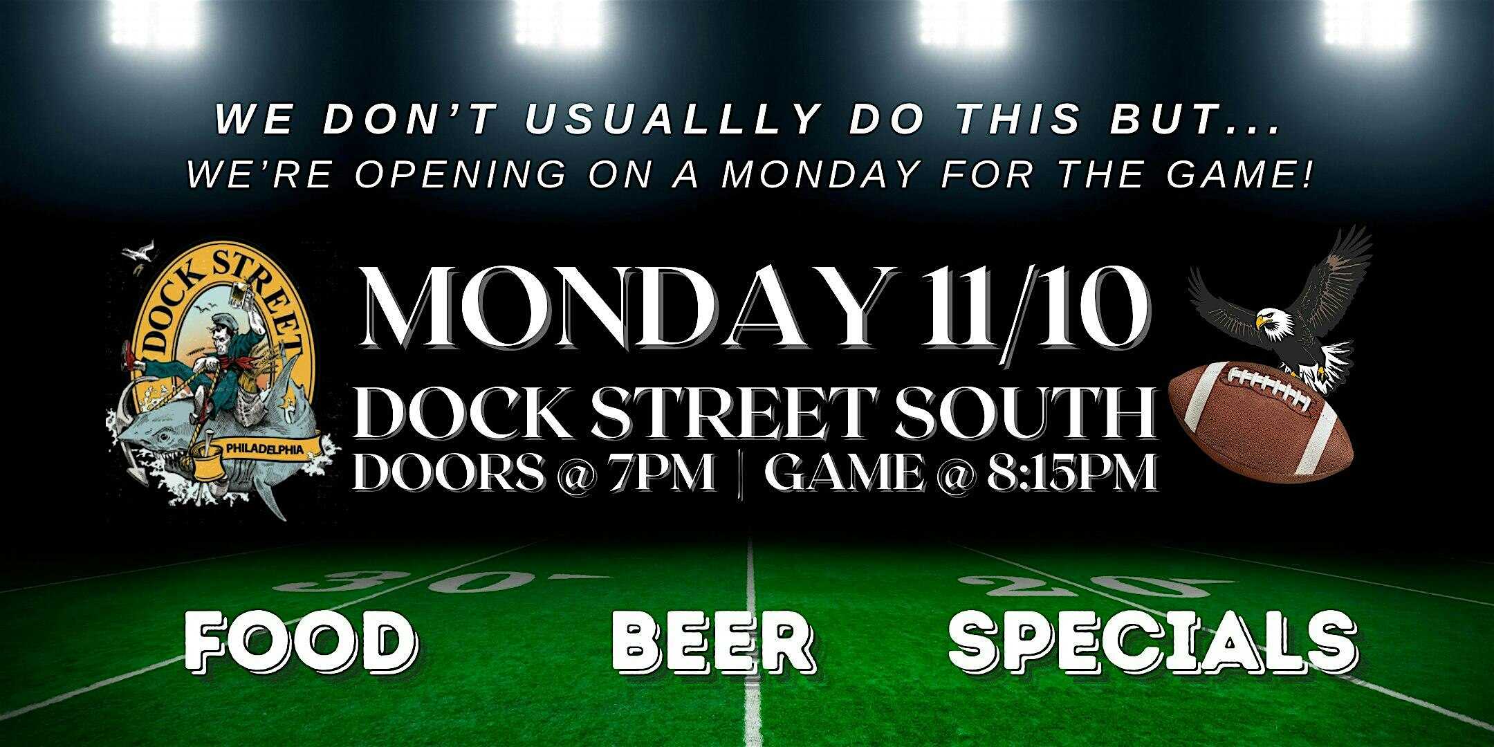 Eagles @ Packers Monday Night Watch Party! at Dock Street Brewery South – Philadelphia, PA