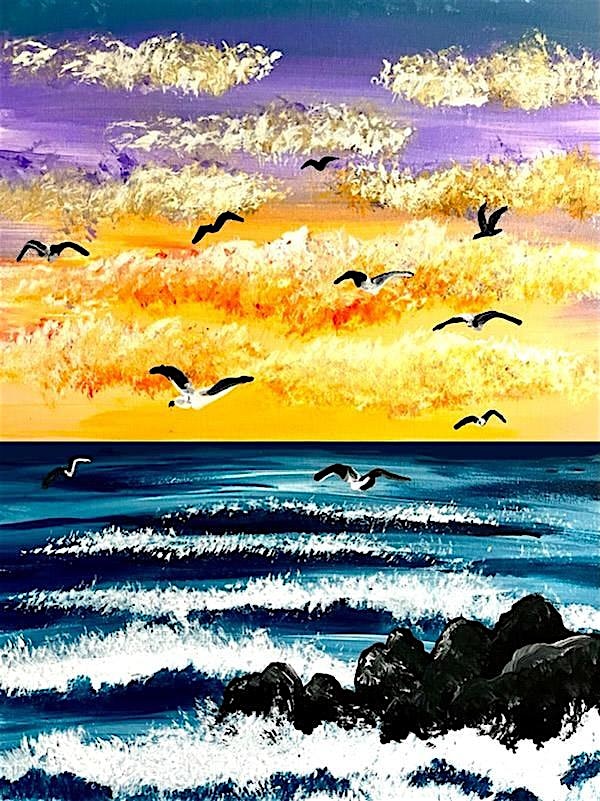 Winter Sky Del Mar Wine and Paint night with Erin at Ocean View Bar & Grill – Del Mar, CA