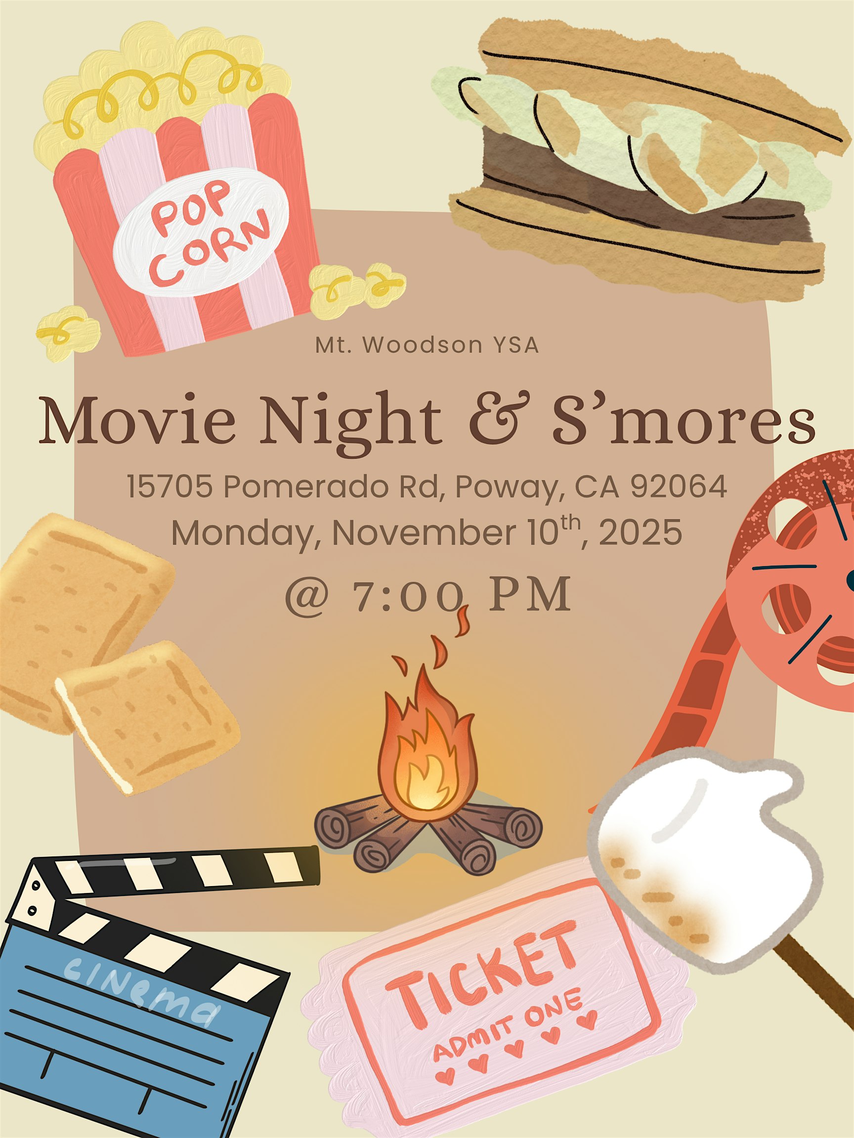 FHE – Movie Night & S’mores at The Church of Jesus Christ of Latter-day Saints – Poway, CA