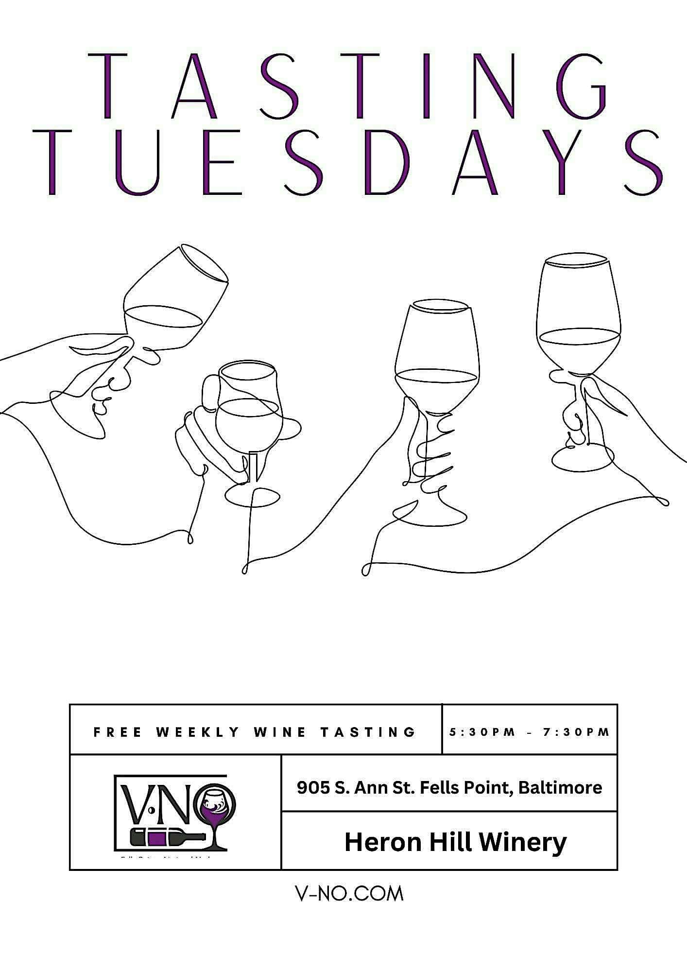 Tasting Tuesdays at V-NO Wine Bar and Shop – Baltimore, MD
