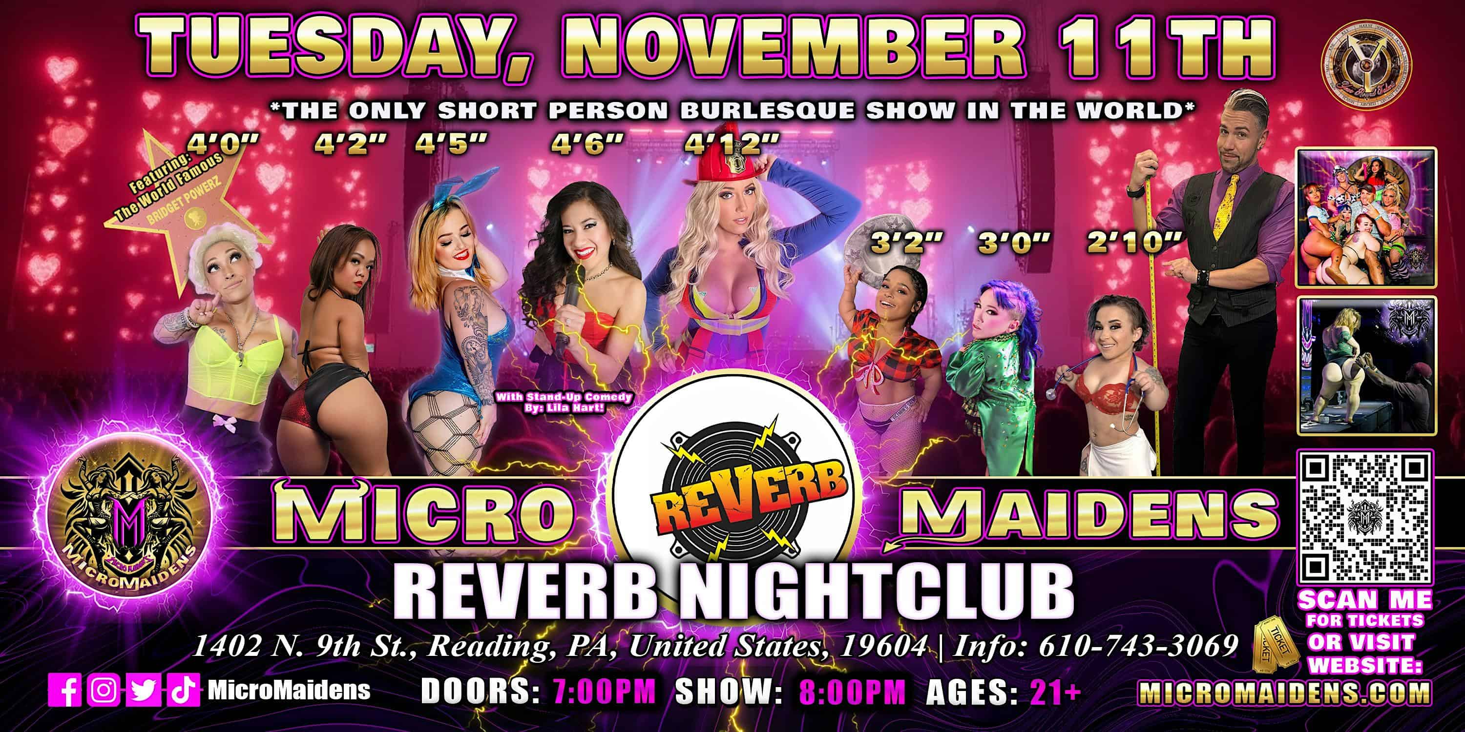 Reading, PA – Micro Maidens Dwarf Dancers @Reverb Nightclub at Nightclub Reverb – Reading, PA