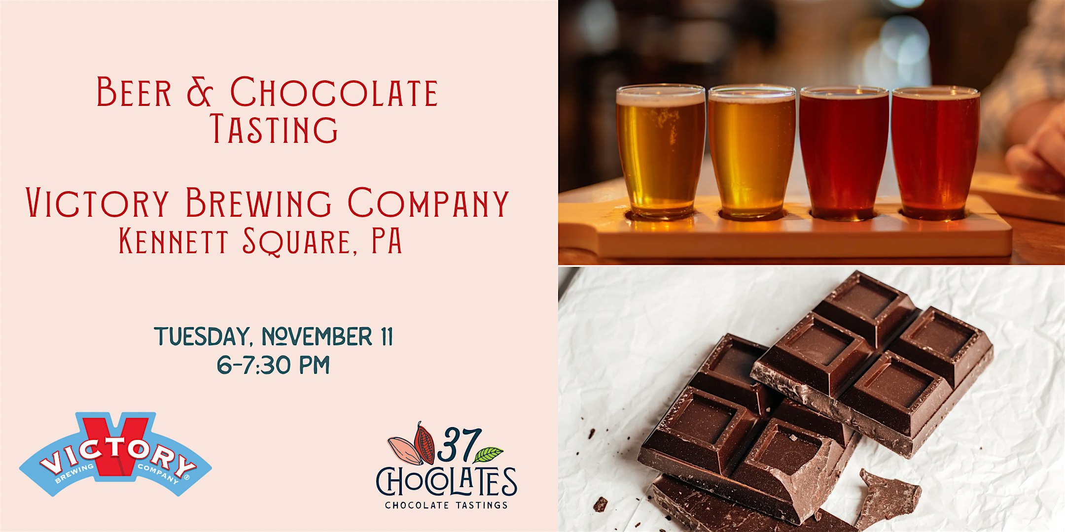 Craft Beer & Chocolate Tasting at Victory Brewery Company in Kennett Square at Victory Brewing Company Kennett Square – Kennett Square, PA