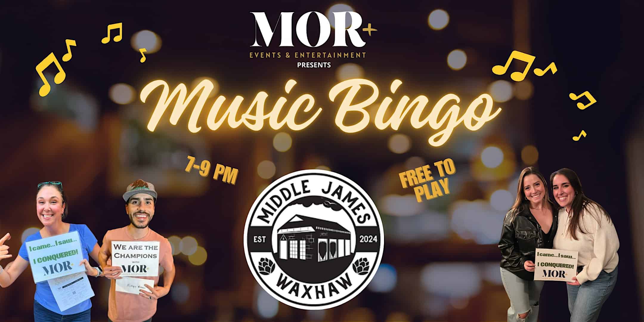 MOR Music Bingo @ Middle James Brewing – Waxhaw at Middle James Brewing Company – Waxhaw – Waxhaw, NC