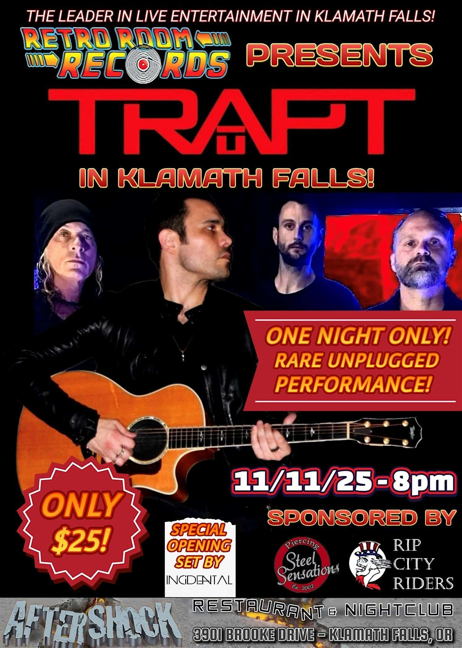 TRAPT in Klamath Falls! at Aftershock Sportsbar & Nightclub – Klamath Falls, OR