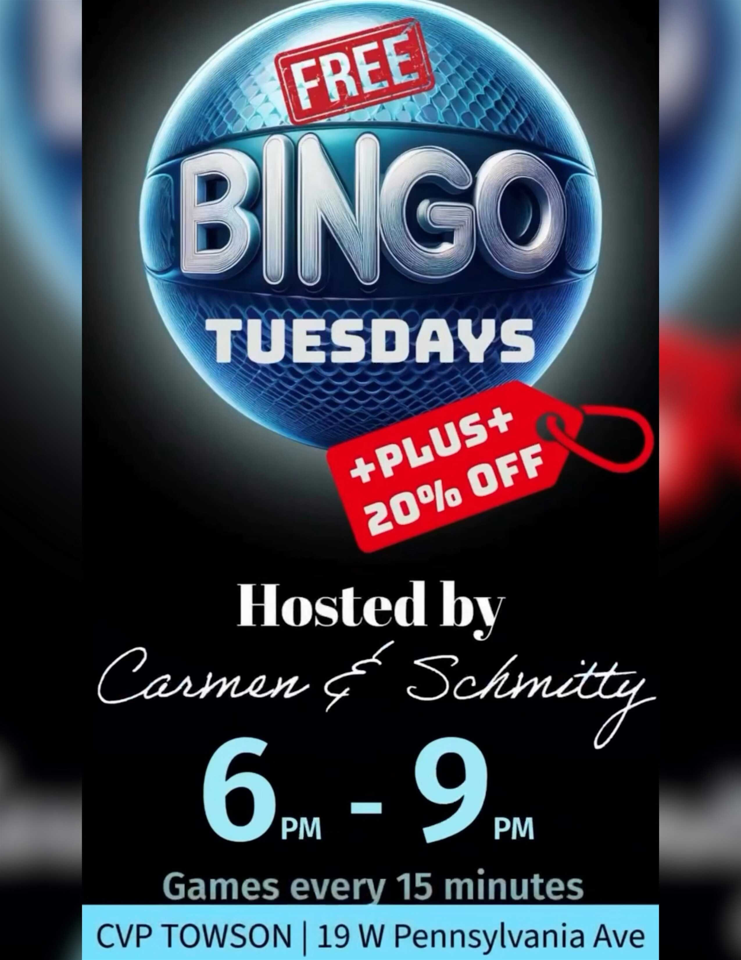 CVP Bingo at Charles Village Pub, Patio & Rooftop – Towson, MD