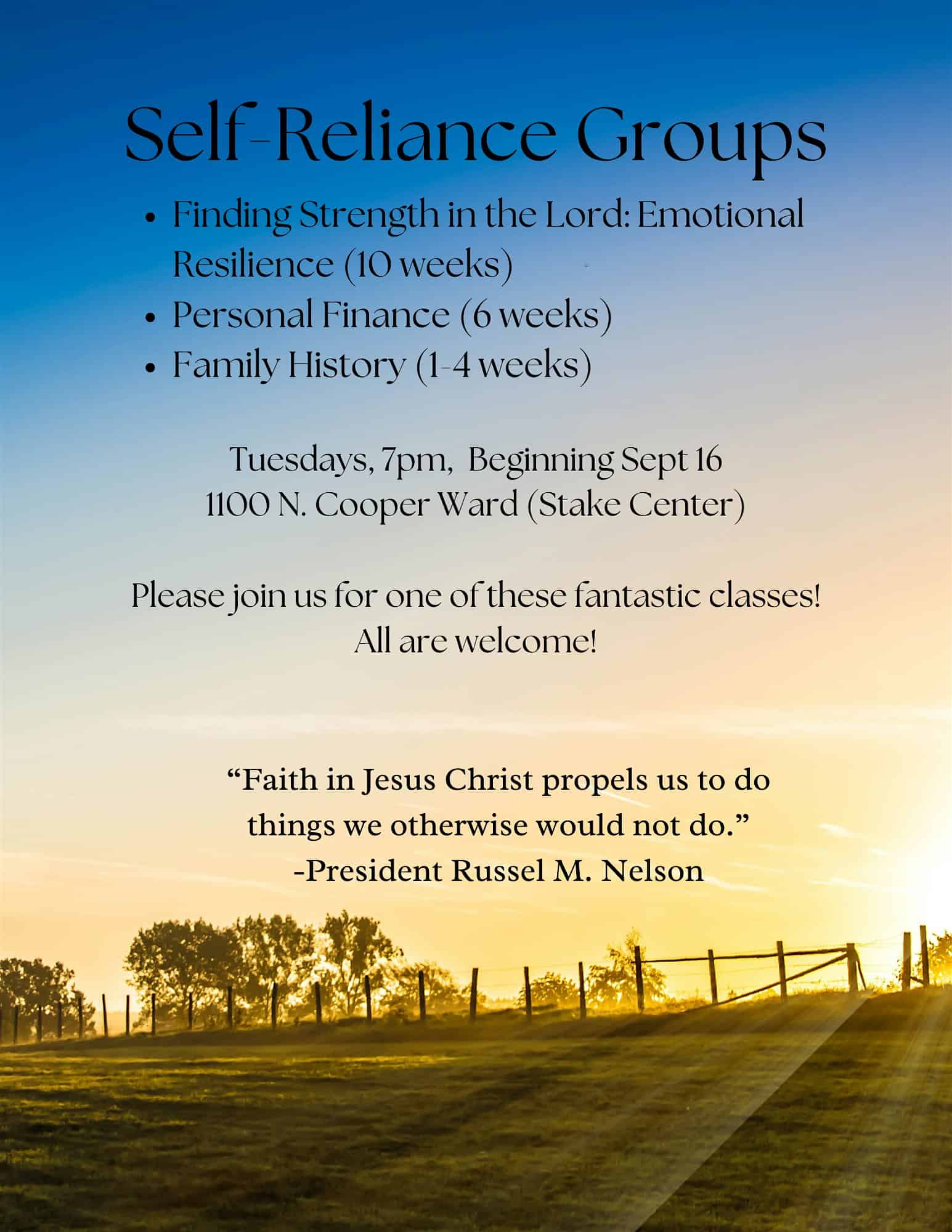 Self-Reliance Groups at The Church of Jesus Christ of Latter-day Saints – Gilbert, AZ