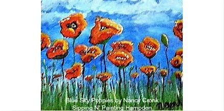 Blue Sky Poppies Tuesday, Nov. 11th 6:30pm $35 at Sipping N’ Painting Hampden – Denver, CO